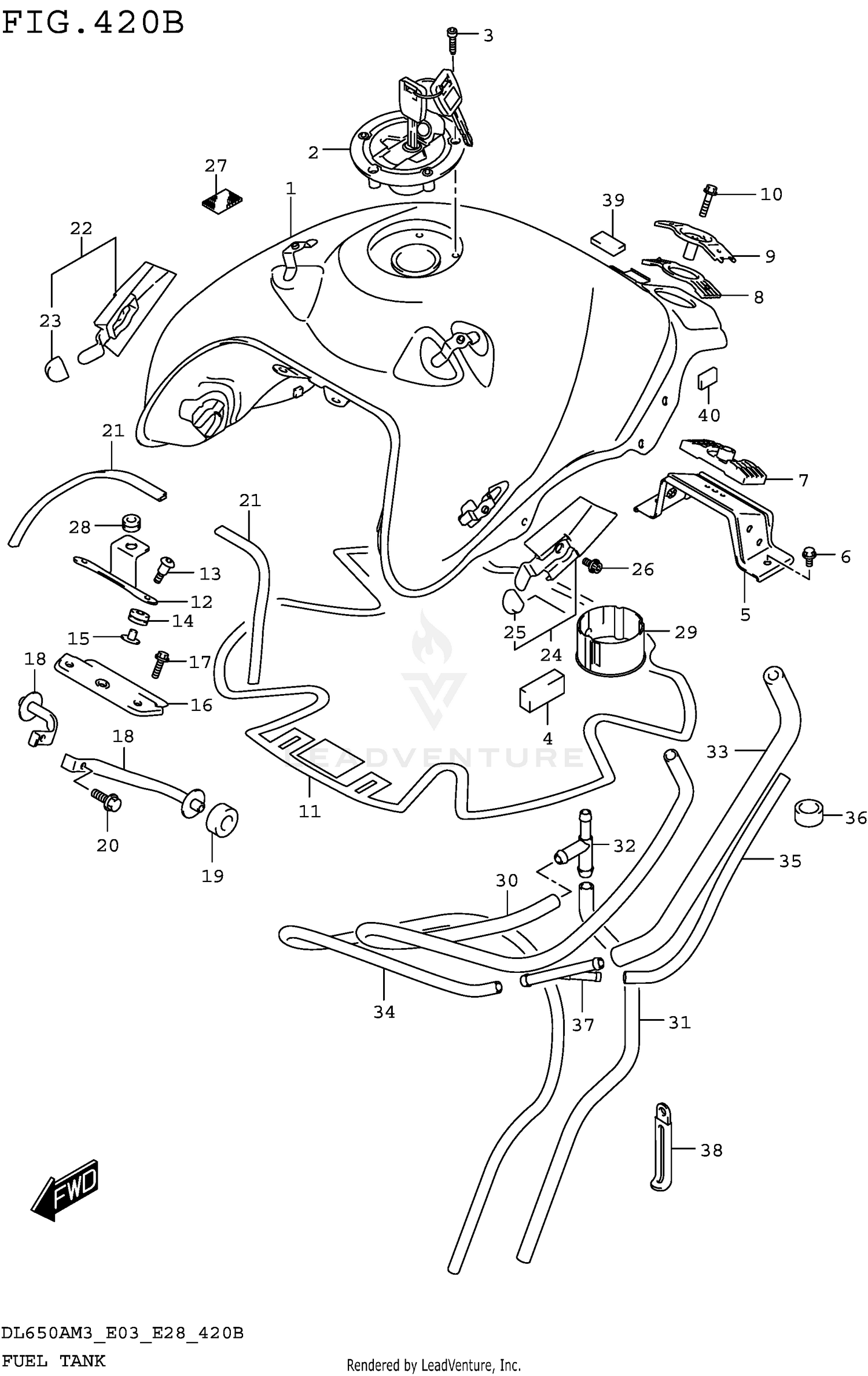 FUEL TANK (DL650AM3E28)