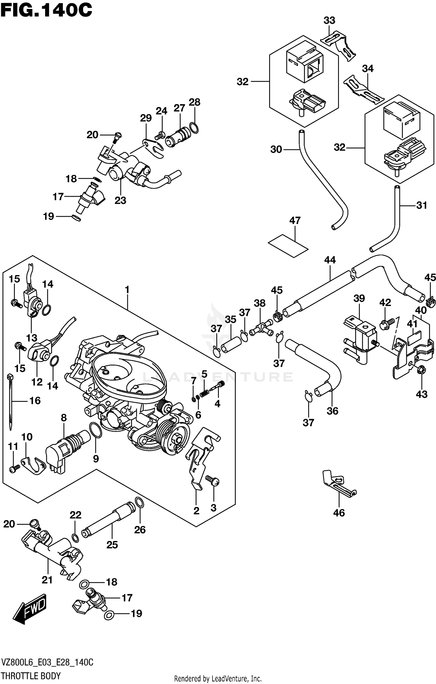 THROTTLE BODY (VZ800L6 E33)