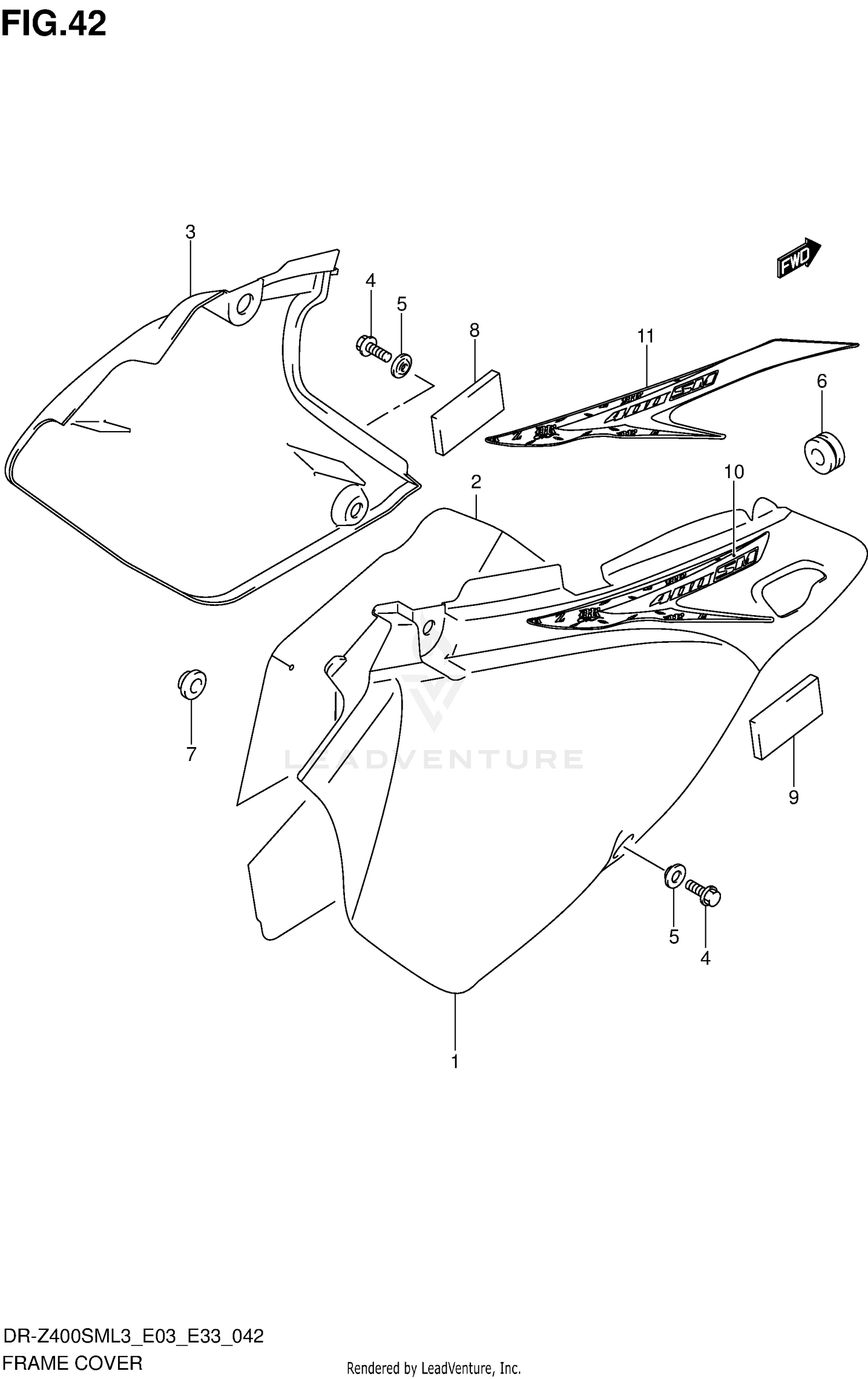 FRAME COVER (DR-Z400SML3 E03)