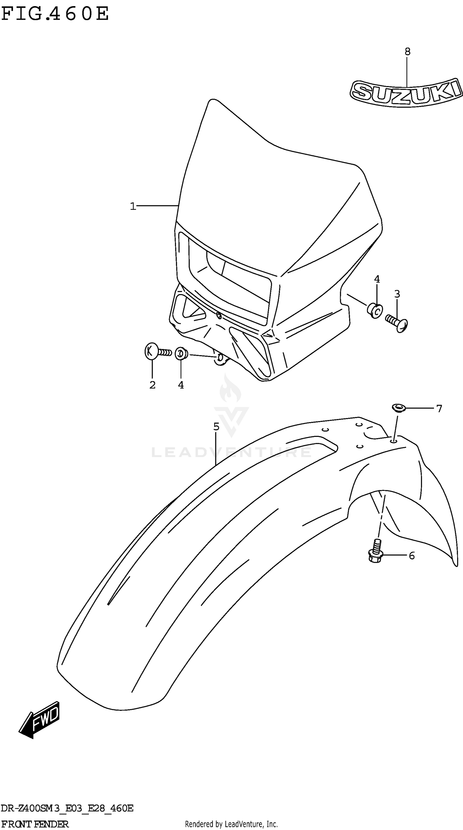 FRONT FENDER (DR-Z400SMM3 E28)