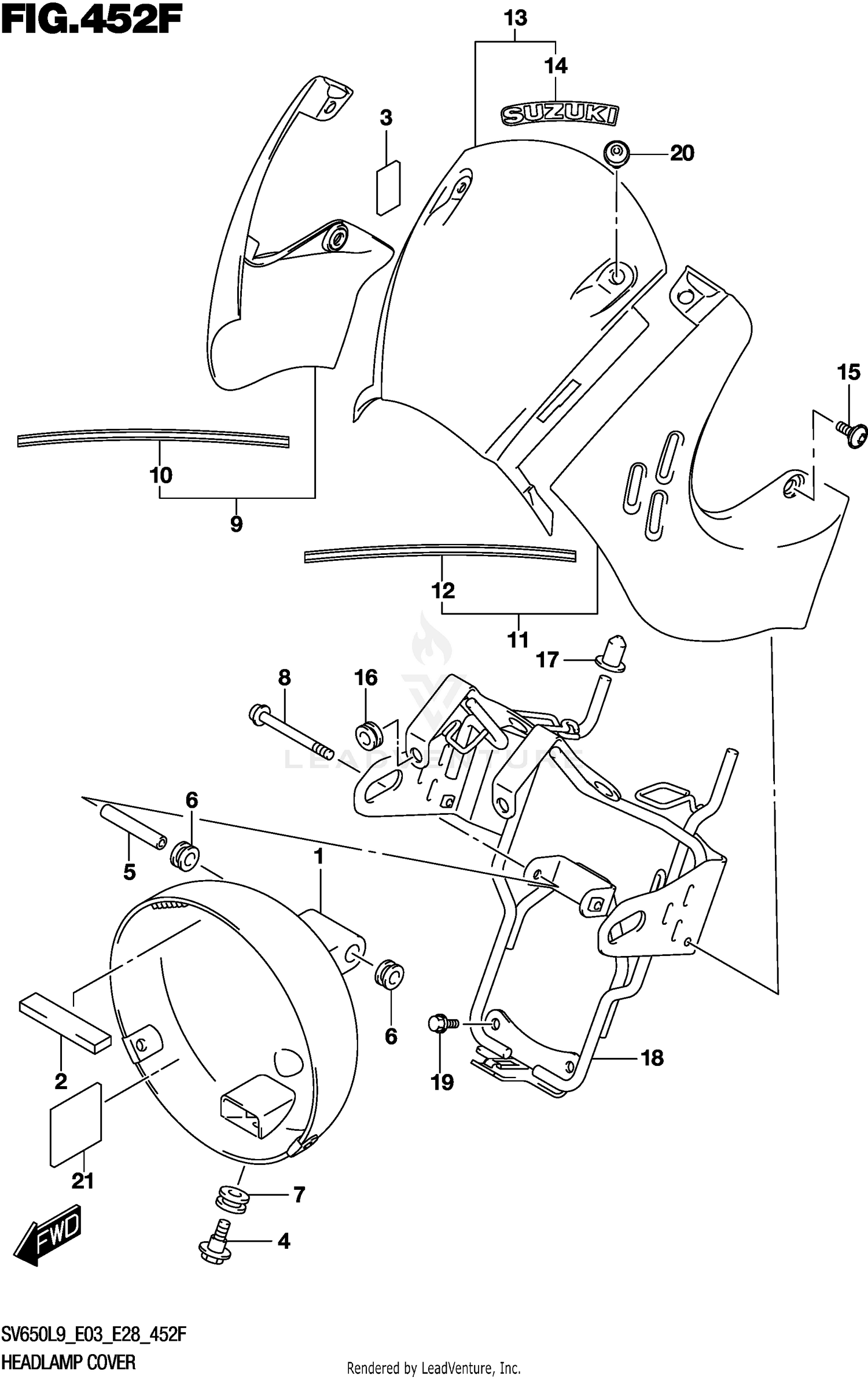 HEADLAMP COVER (SV650XAL9 E33)