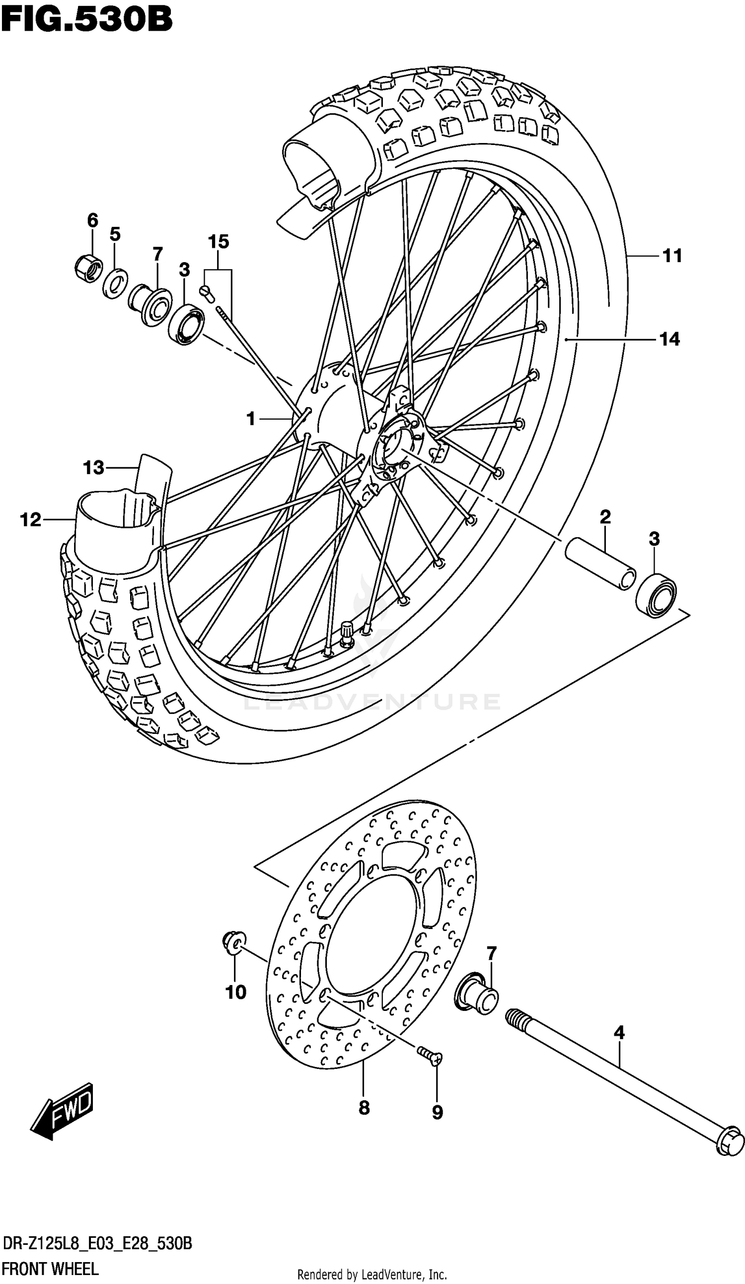 FRONT WHEEL (DR-Z125LL8 E03)