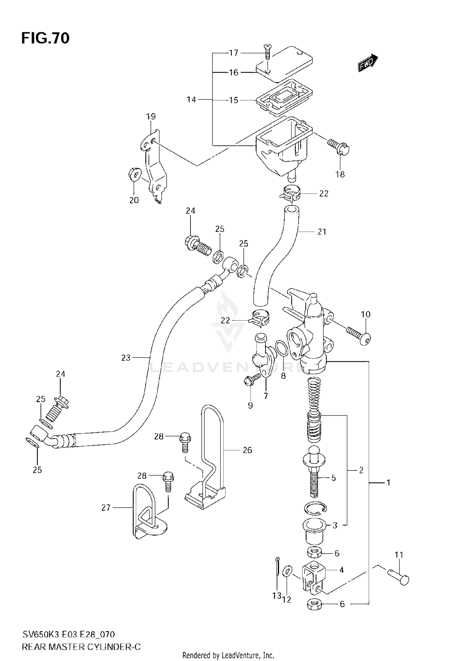 REAR MASTER CYLINDER (SV650K3)