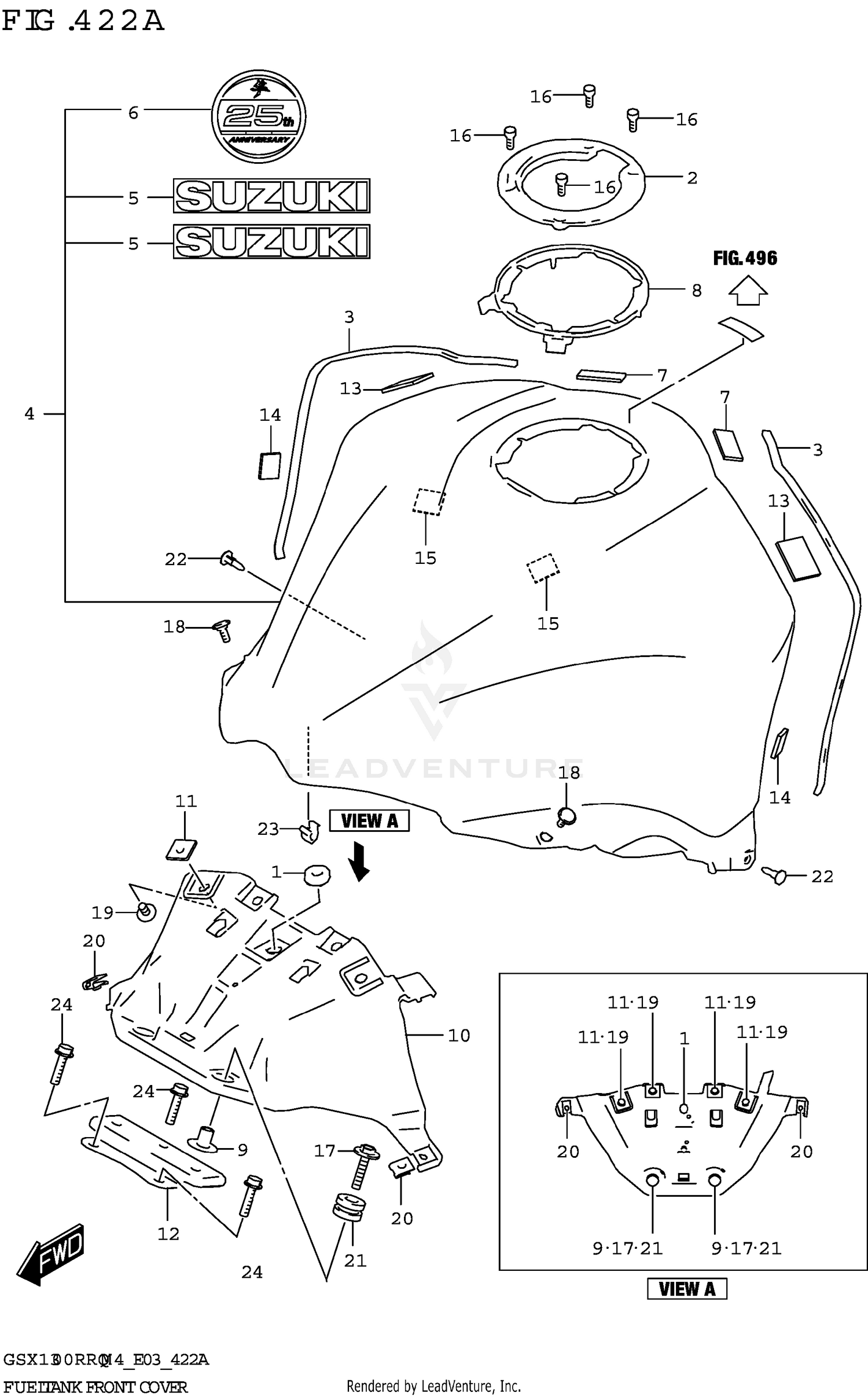 FUEL TANK FRONT COVER (E33)