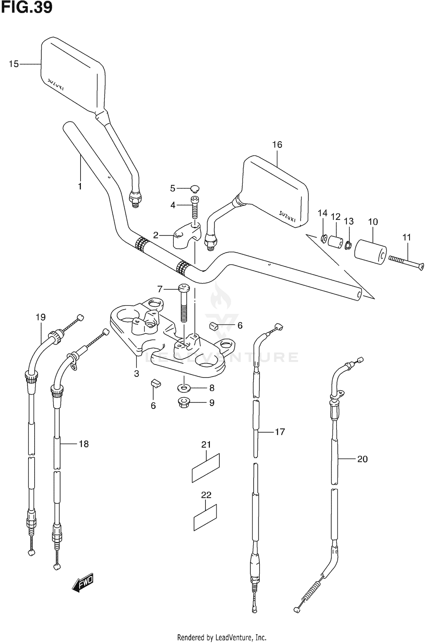 HANDLEBAR (NOT FOR U.S. MARKET)
