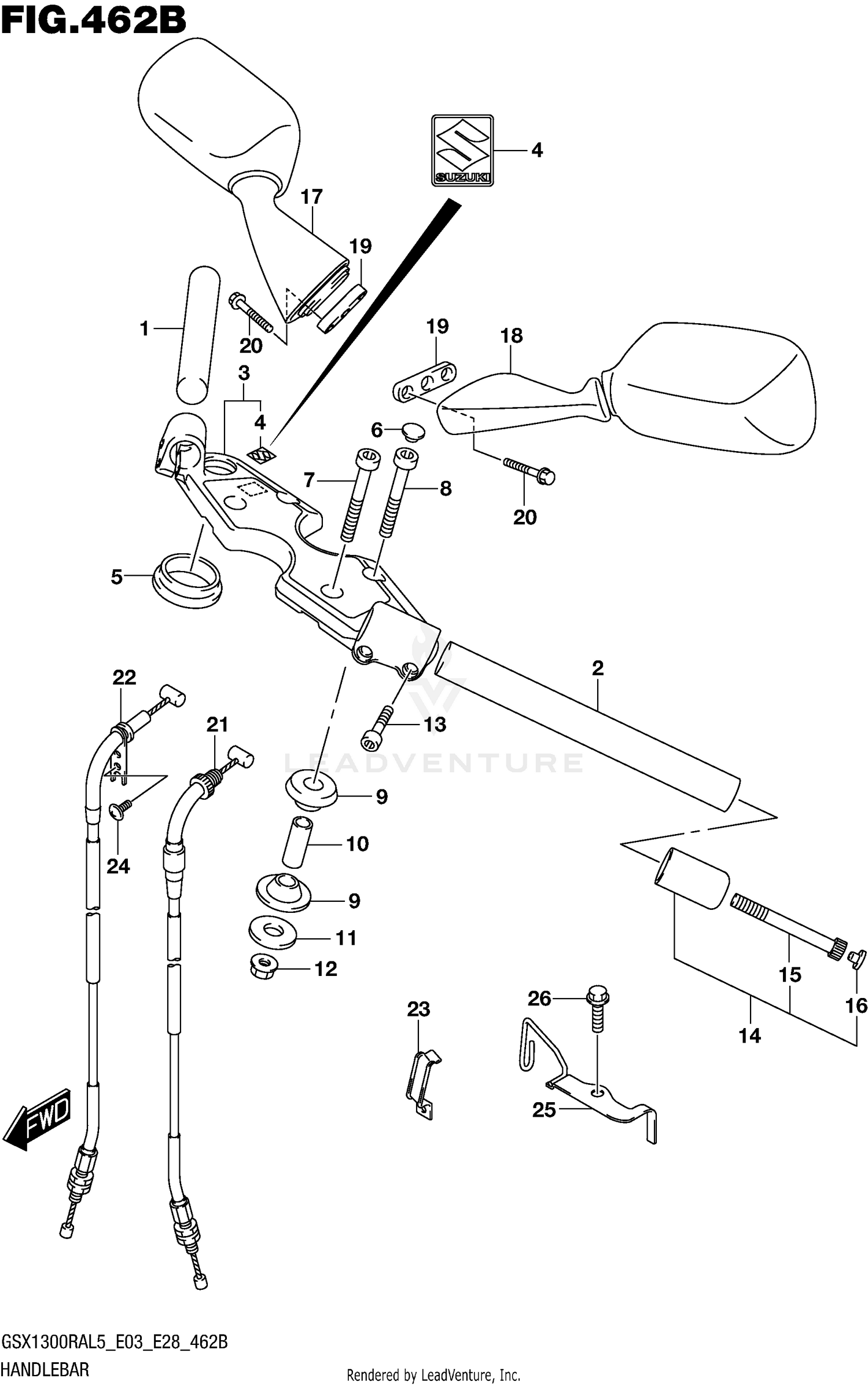 HANDLEBAR (GSX1300RAL5 E28)