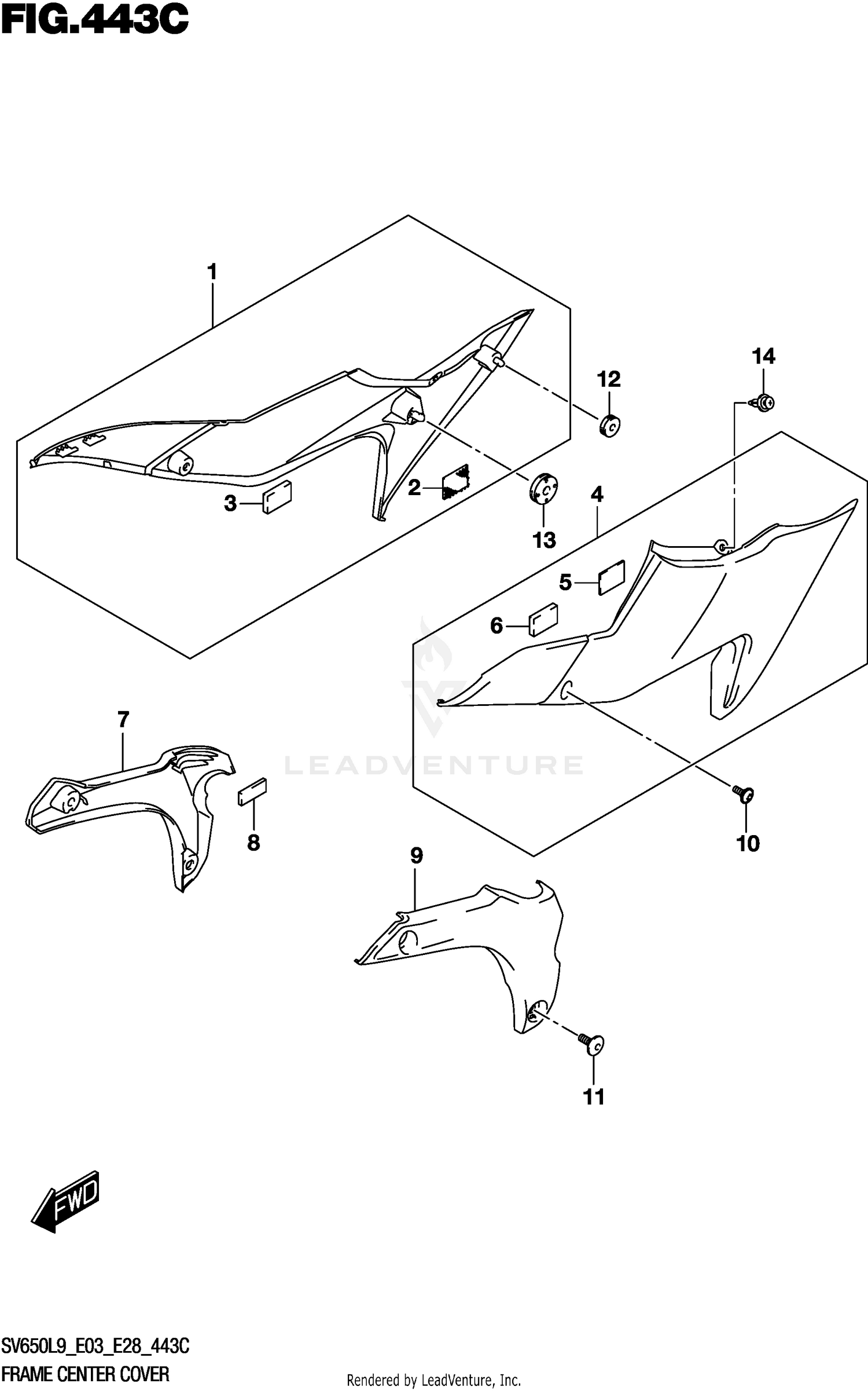 FRAME CENTER COVER (SV650AL9 E28)