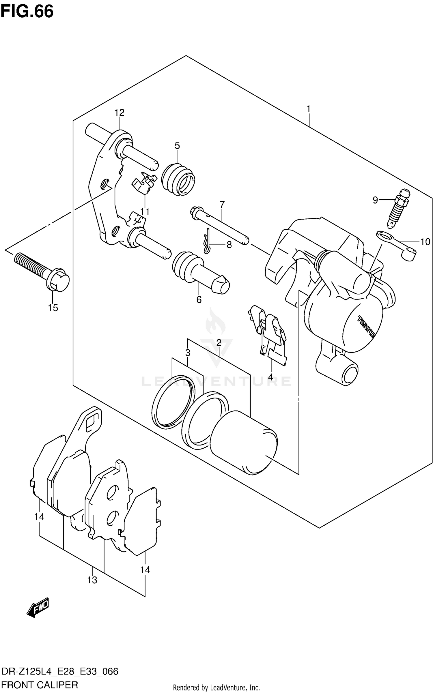 FRONT CALIPER (DR-Z125LL4 E28)