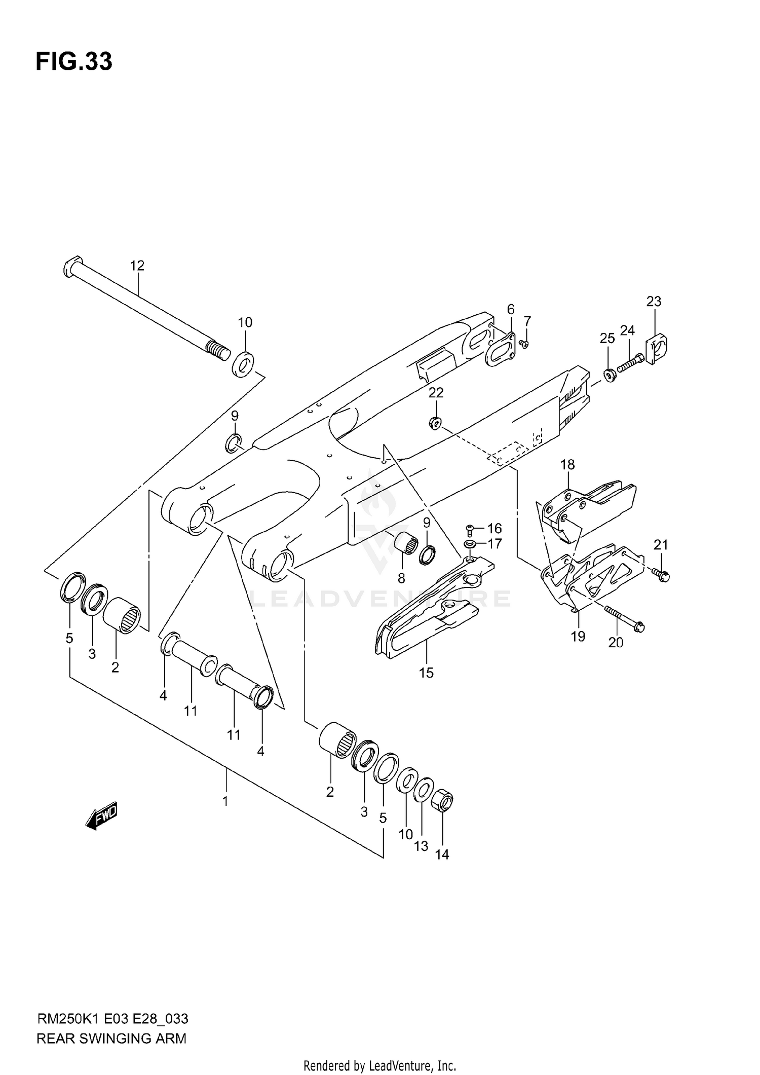 REAR SWINGING ARM (MODEL K1/K2/K3)