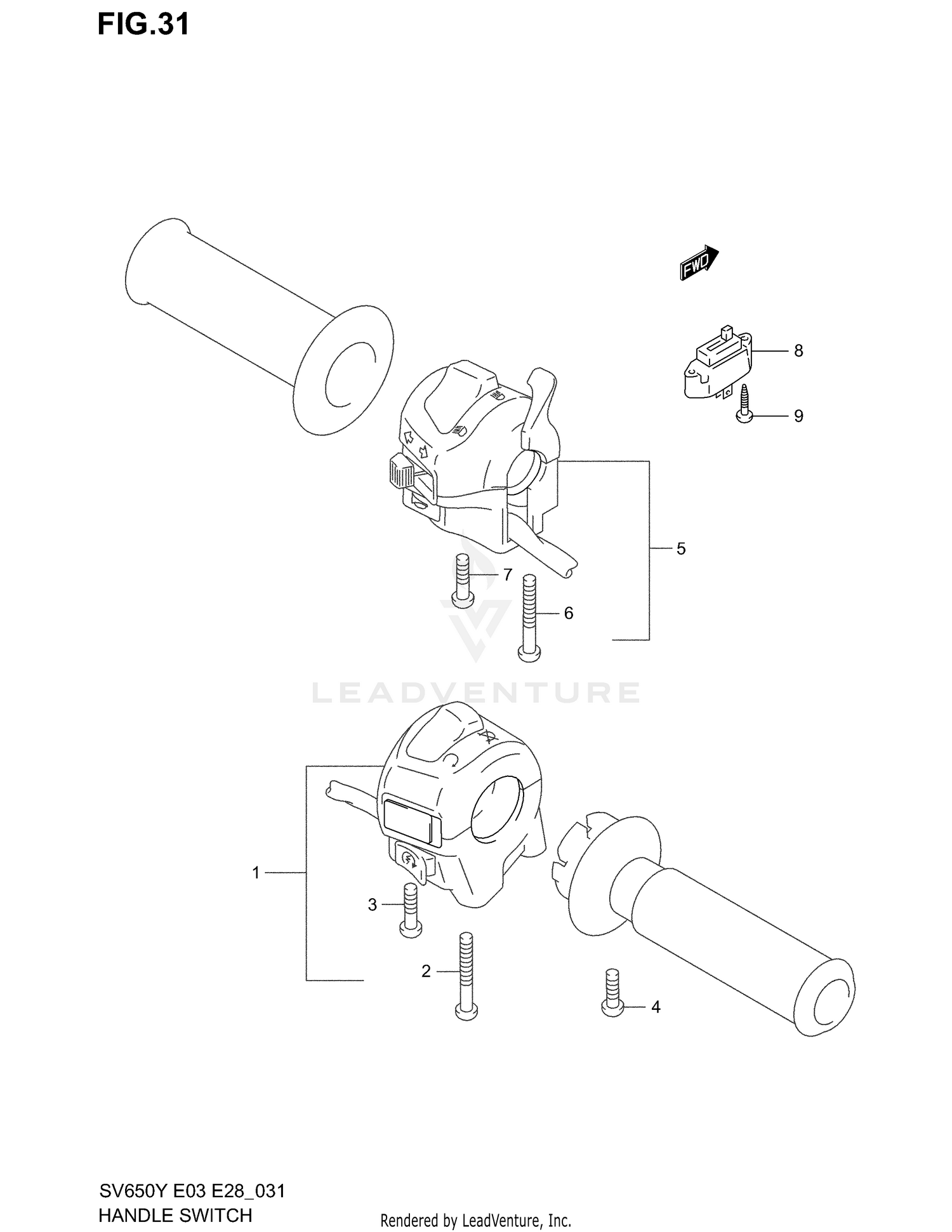 HANDLE SWITCH (SV650X/Y/K1/K2)
