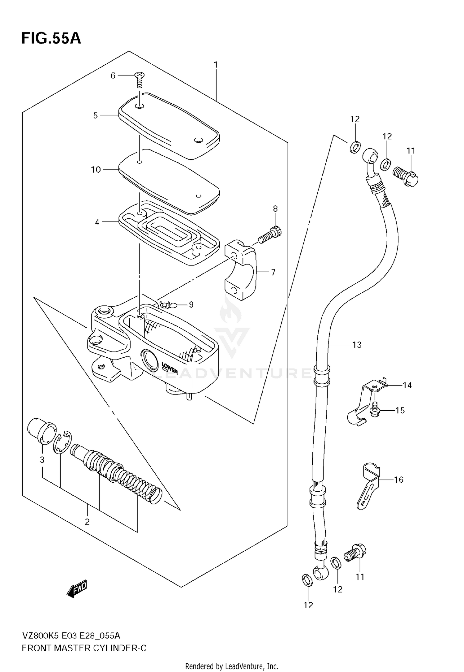 FRONT MASTER CYLINDER (MODEL K7/K8/K9)