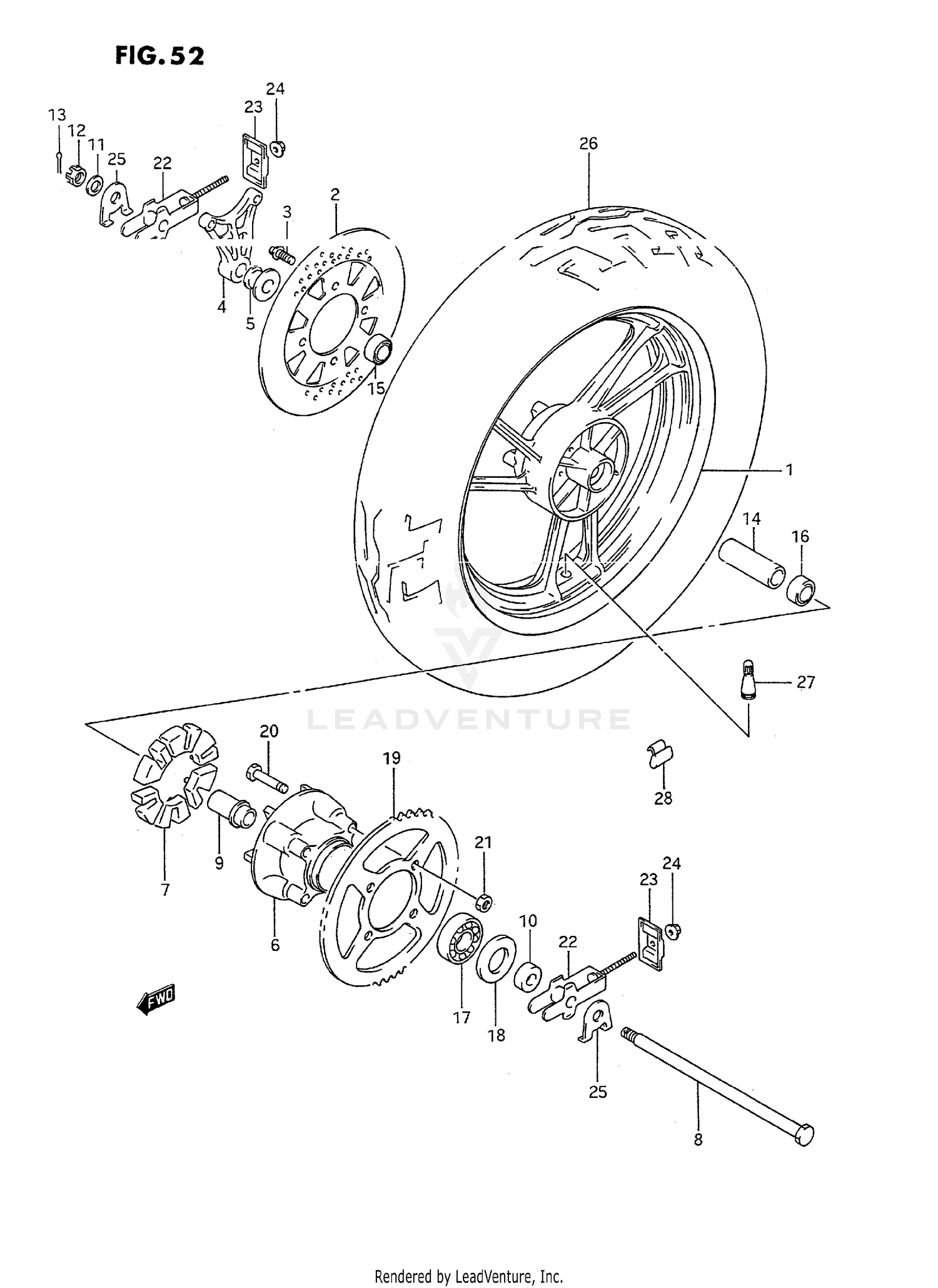 REAR WHEEL (MODEL J)