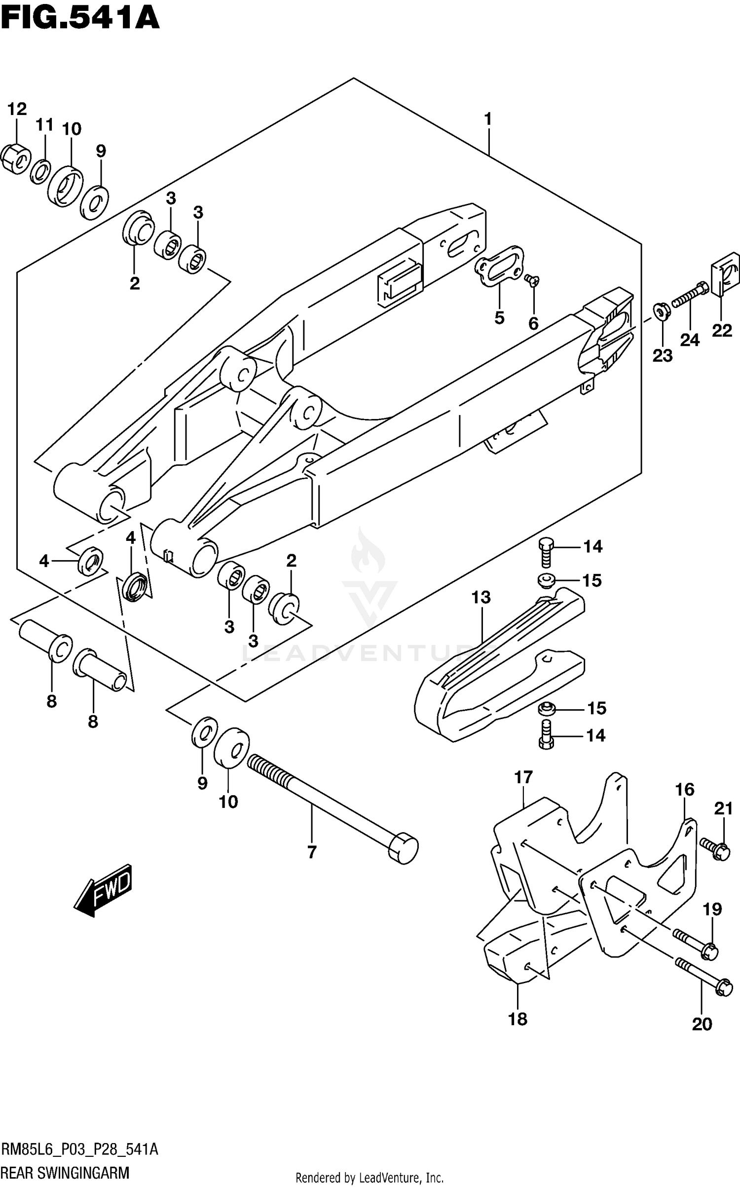 REAR SWINGINGARM (RM85L6 P03)