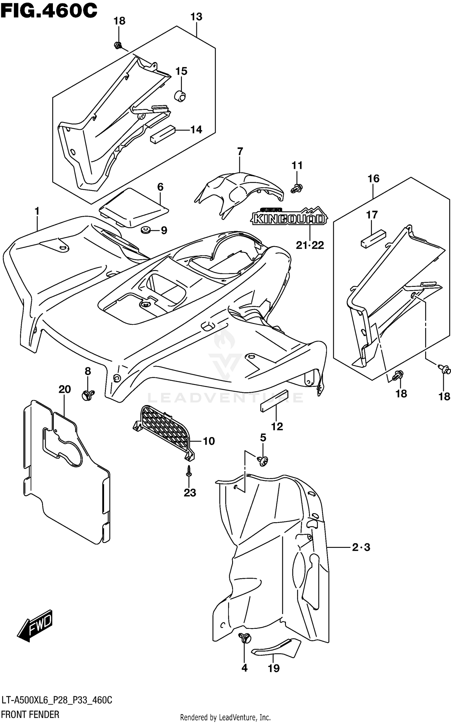 FRONT FENDER (LT-A500XZL6 P33)
