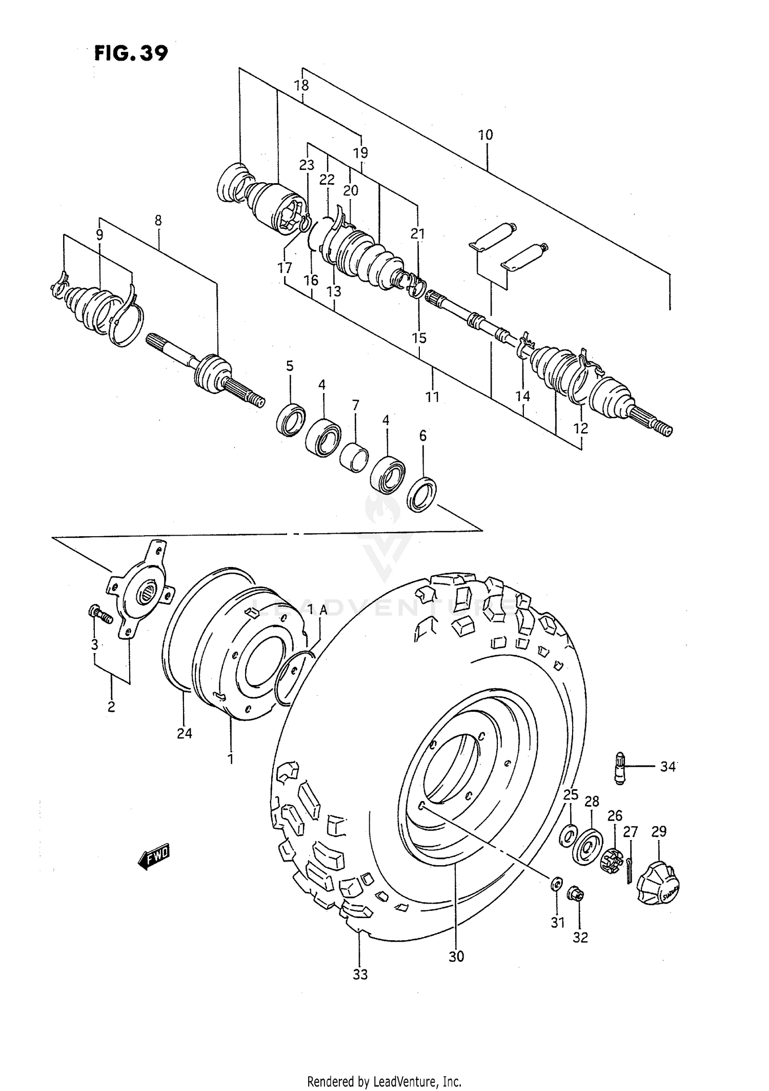 FRONT WHEEL (MODEL H/J/K/L)