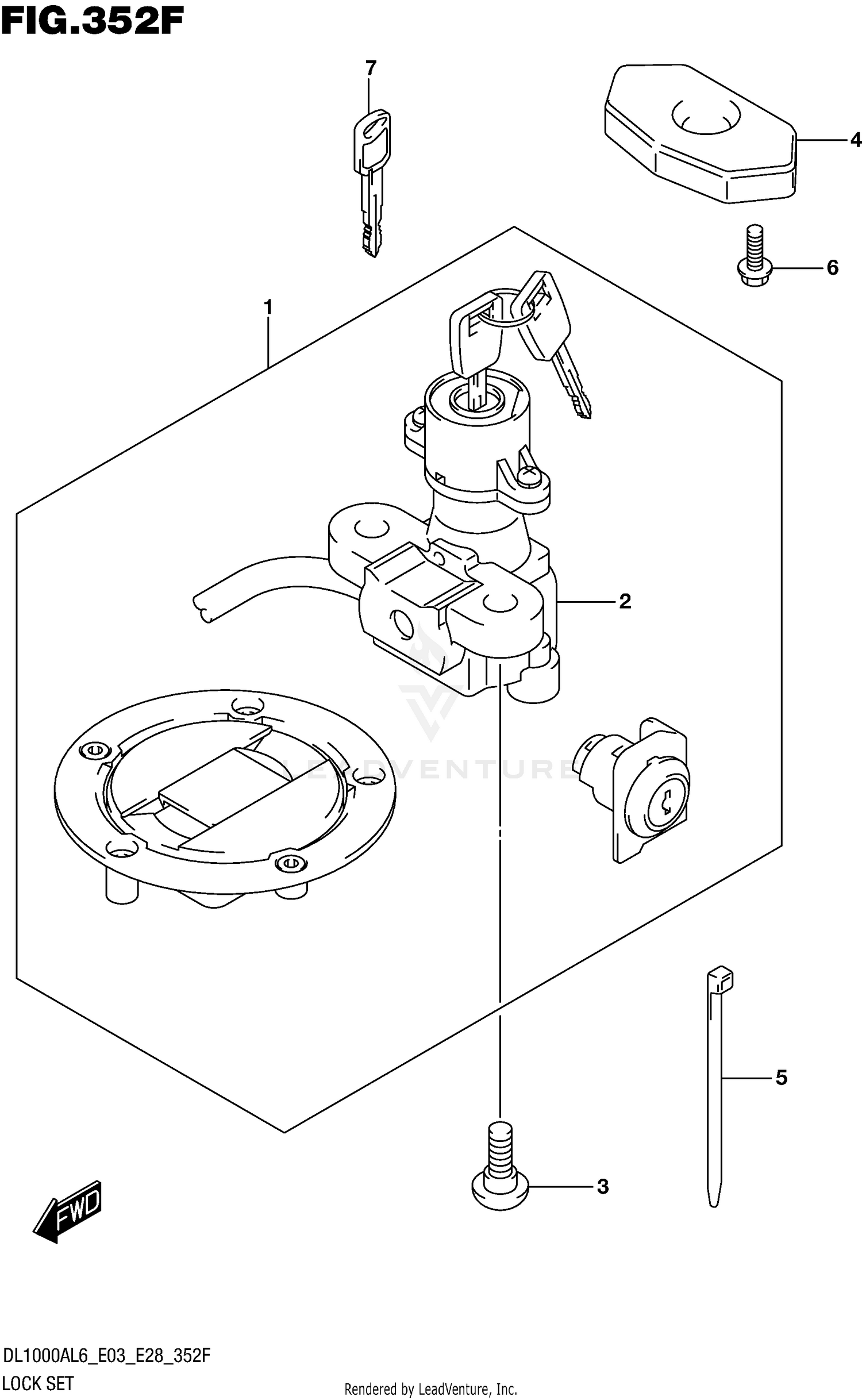 LOCK SET (DL1000AL6 E33)
