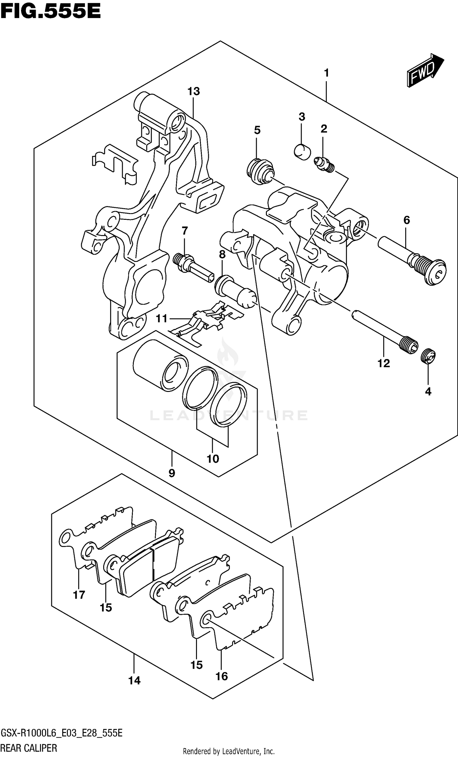 REAR CALIPER (GSX-R1000AL6 E33)