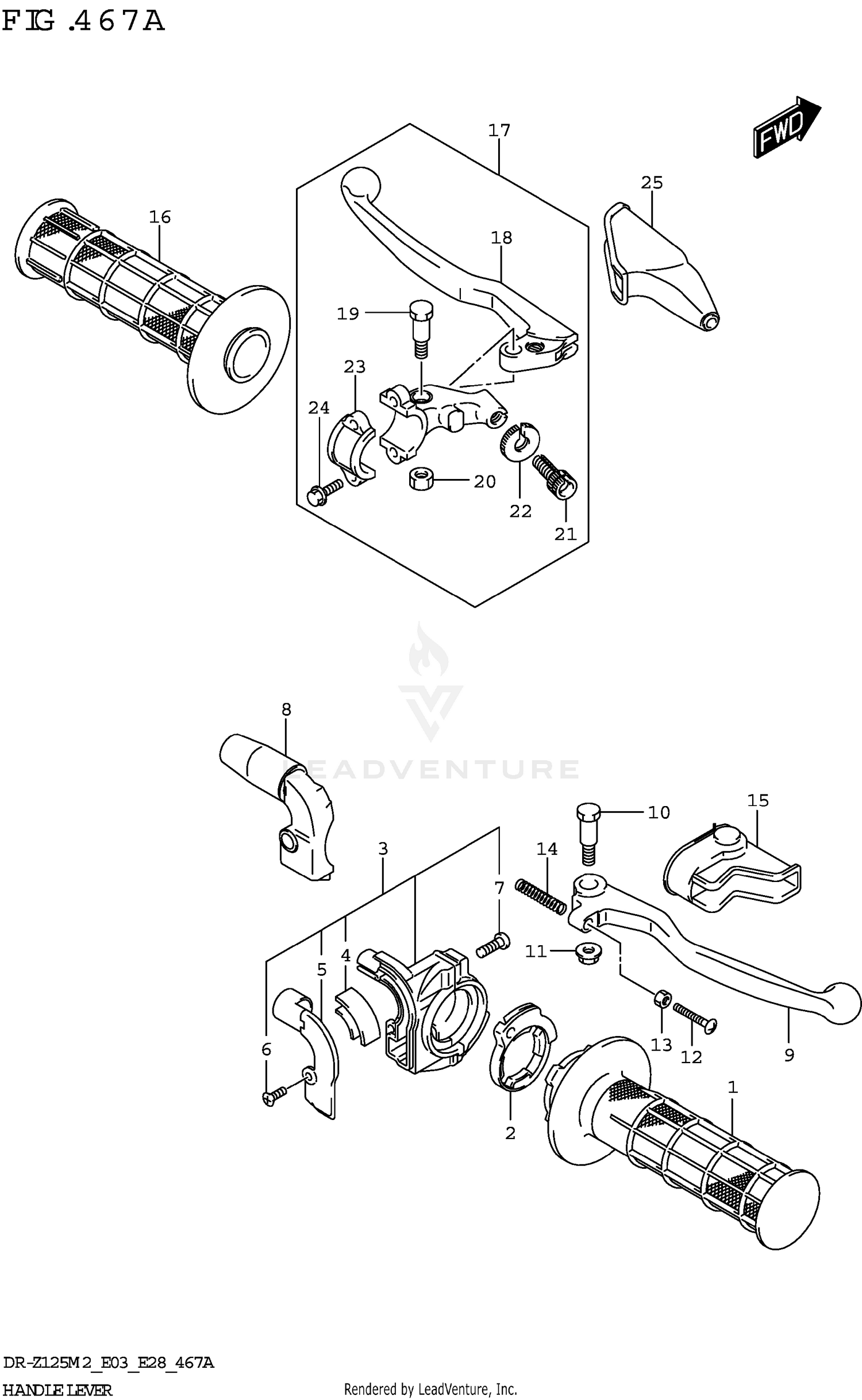 HANDLE LEVER (DR-Z125L:(E03,E28))