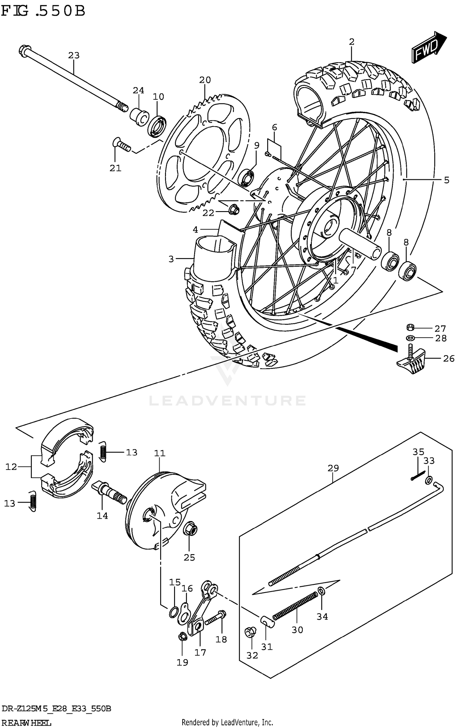 REAR WHEEL (DR-Z125L)