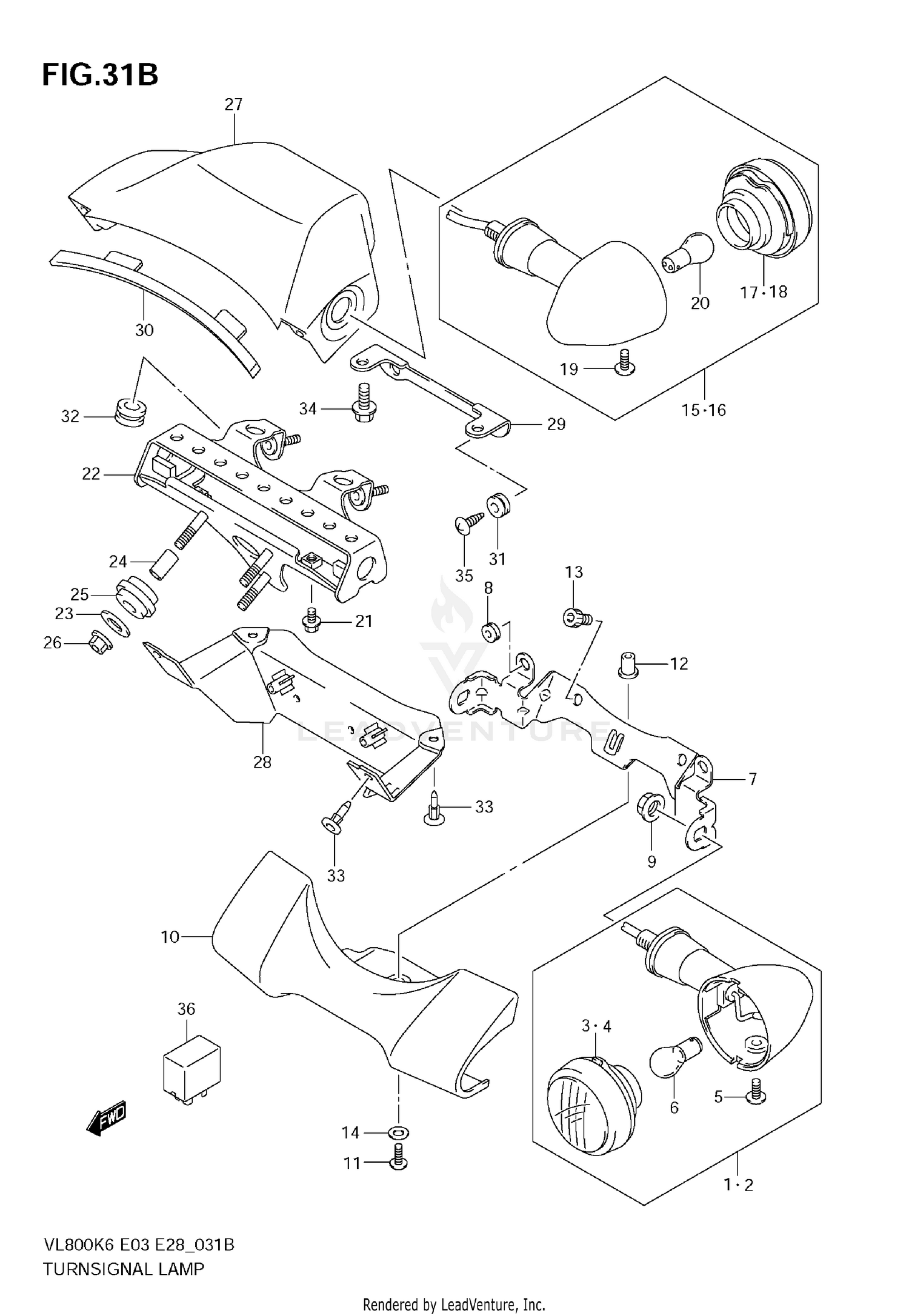 TURNSIGNAL FRONT & REAR LAMP (MODEL K9)