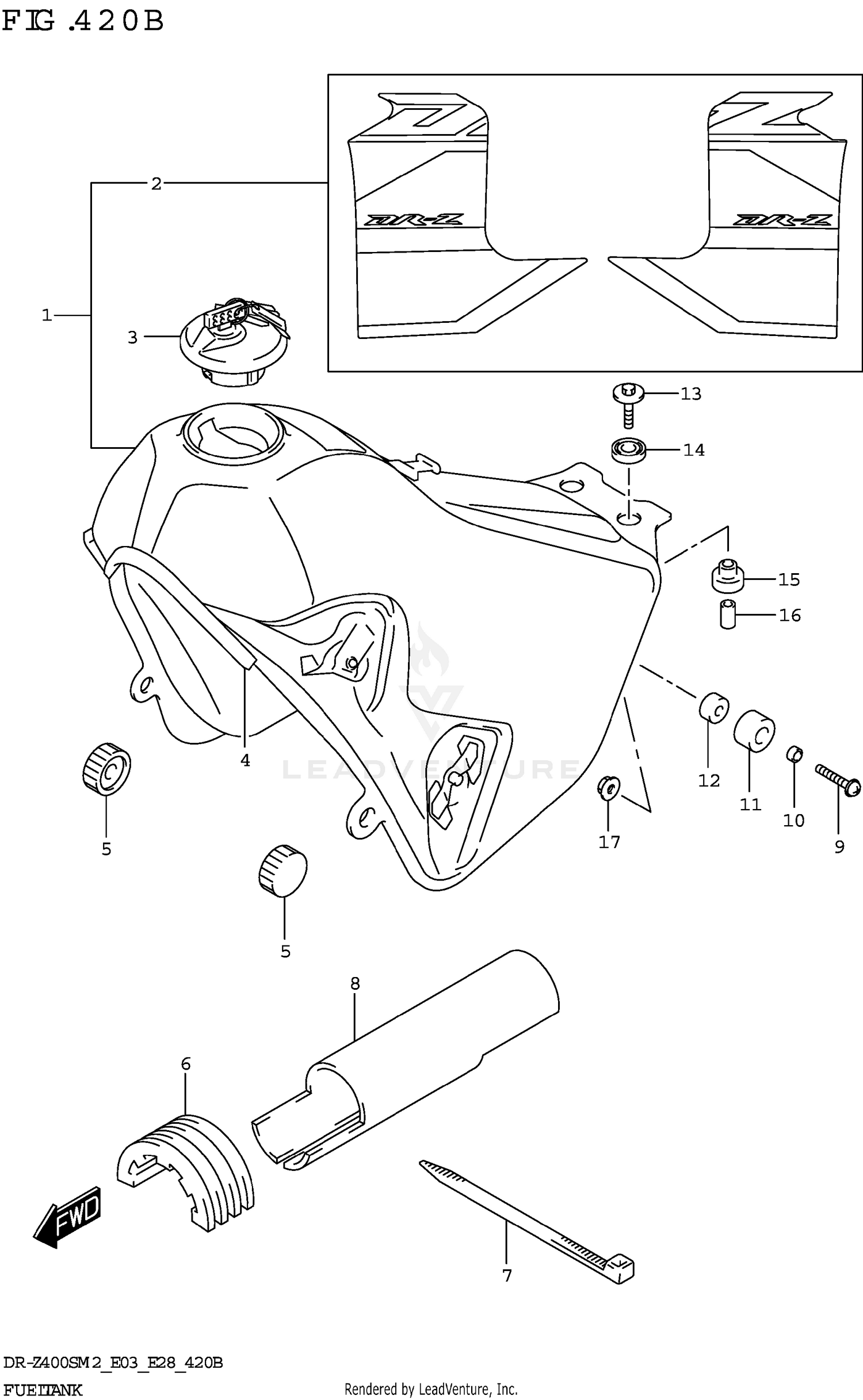 FUEL TANK (DR-Z400SM:E33)