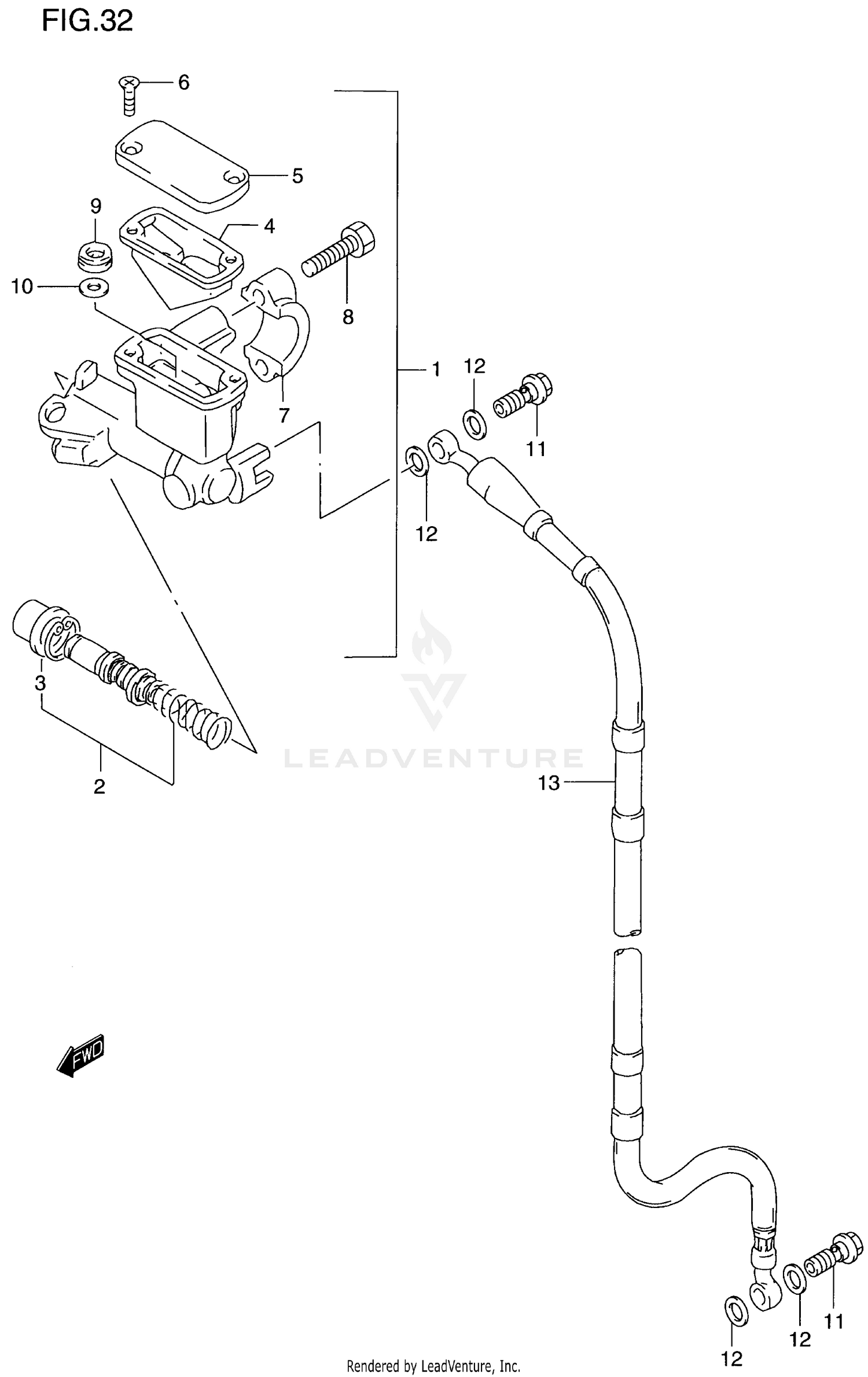 FRONT MASTER CYLINDER (MODEL T/V/W)
