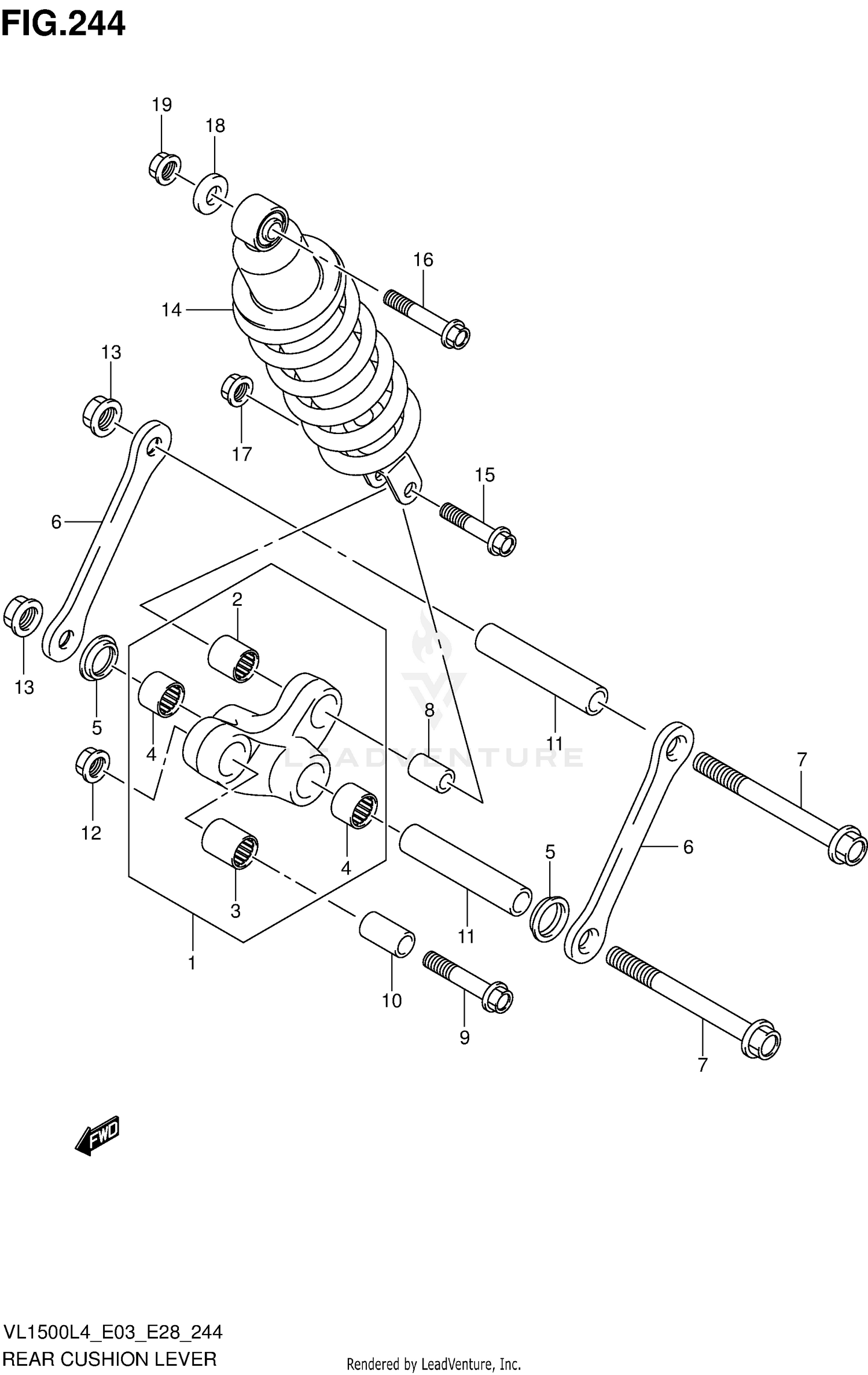 REAR CUSHION LEVER (VL1500BL4 E03)