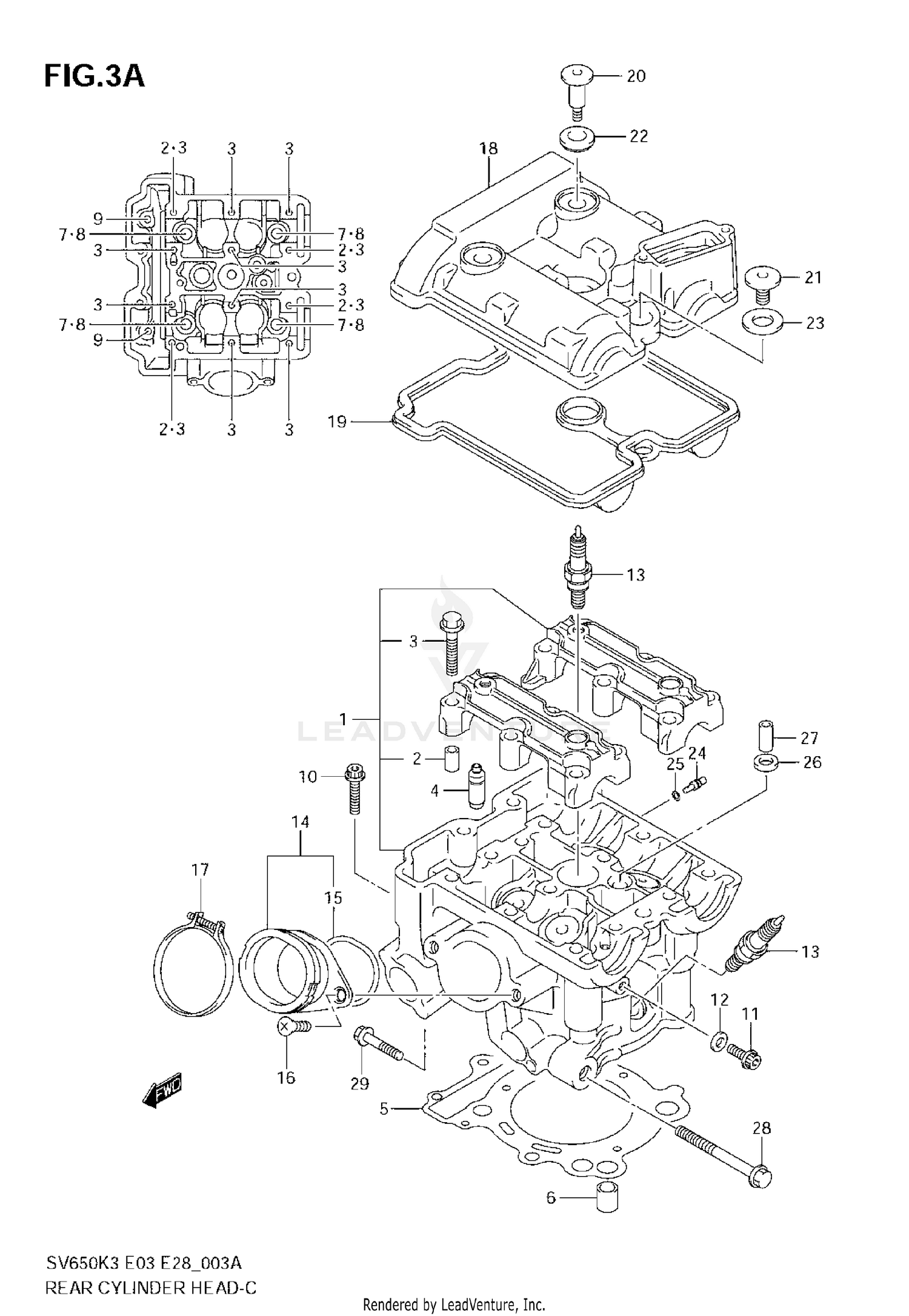 REAR CYLINDER HEAD (MODEL K7)