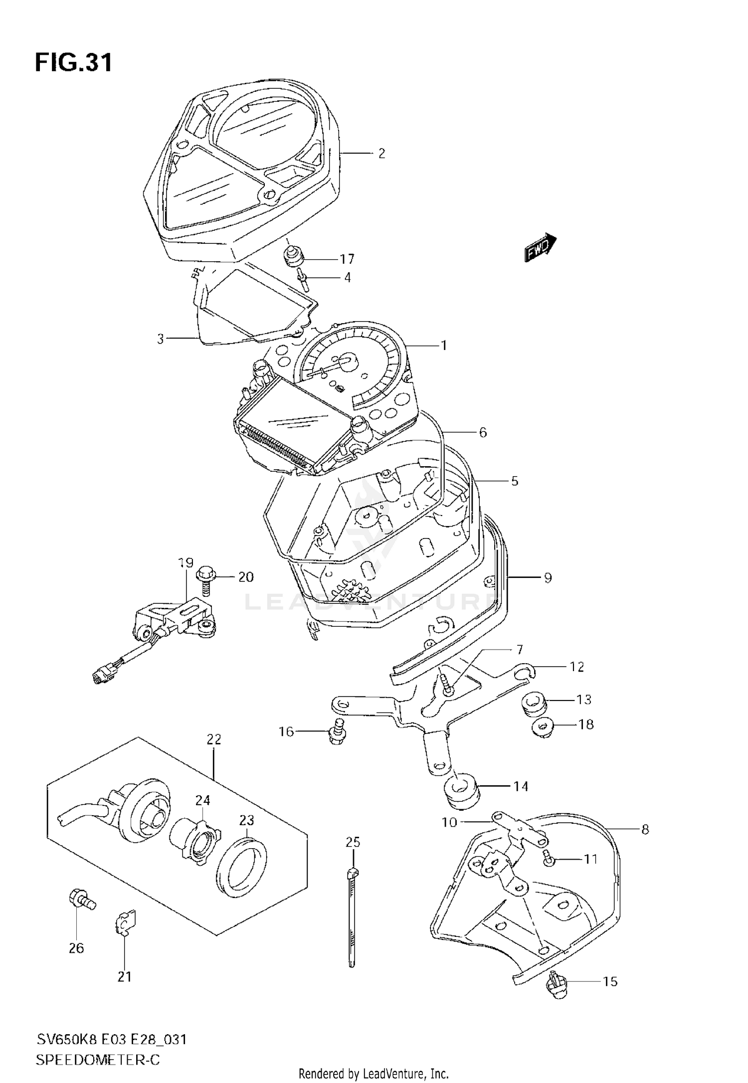 SPEEDOMETER (SV650AK8)