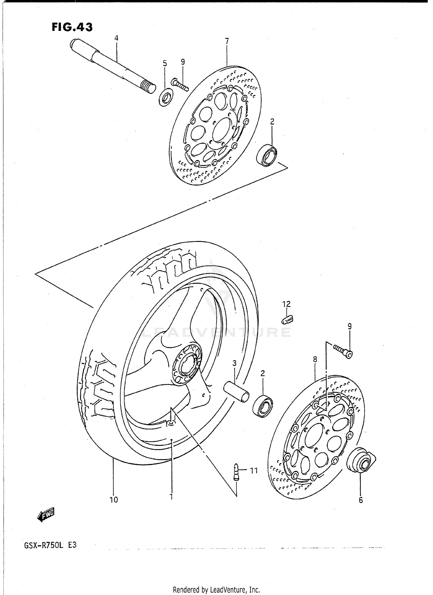 FRONT WHEEL (MODEL J/K)