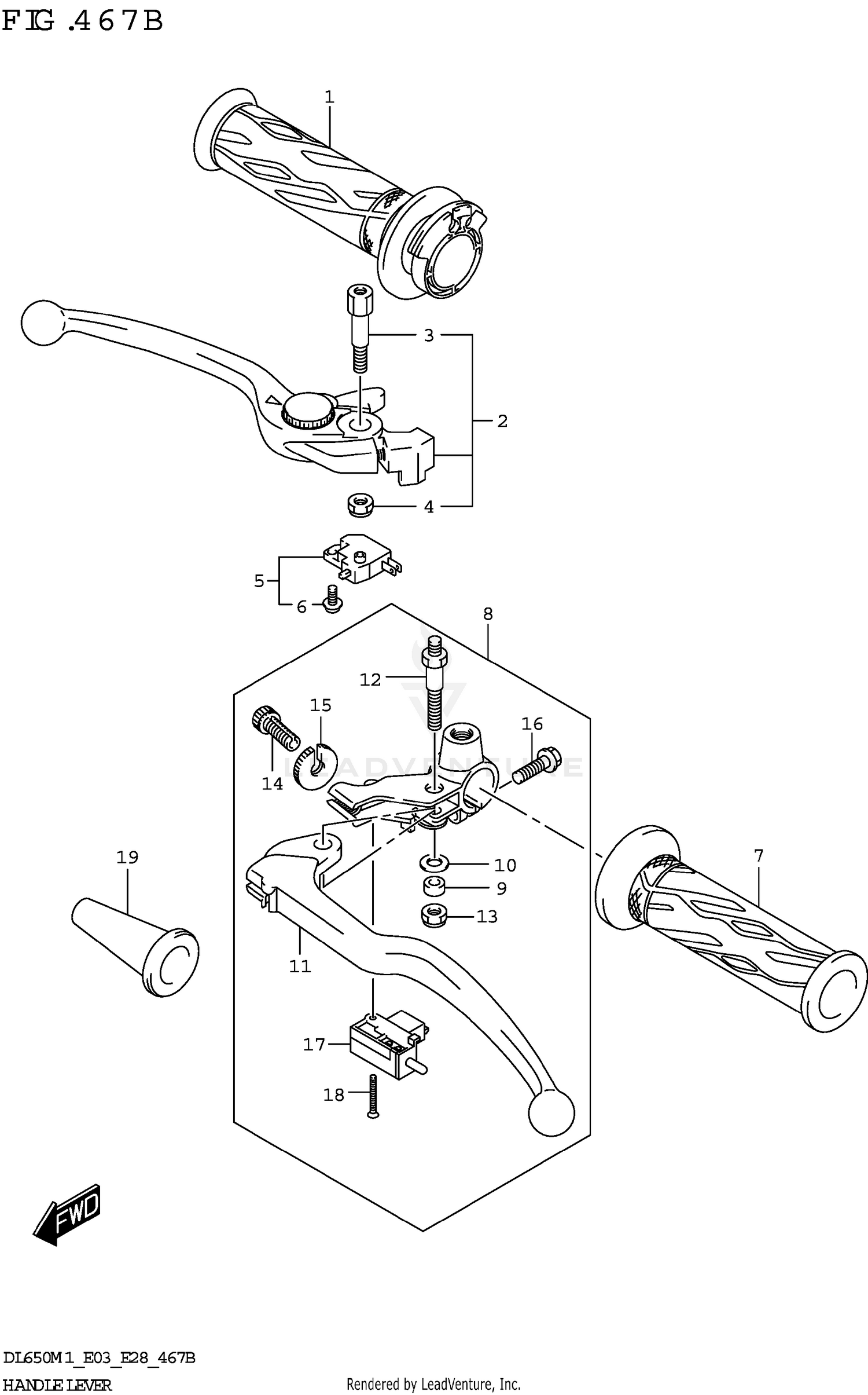 HANDLE LEVER (DL650XA)
