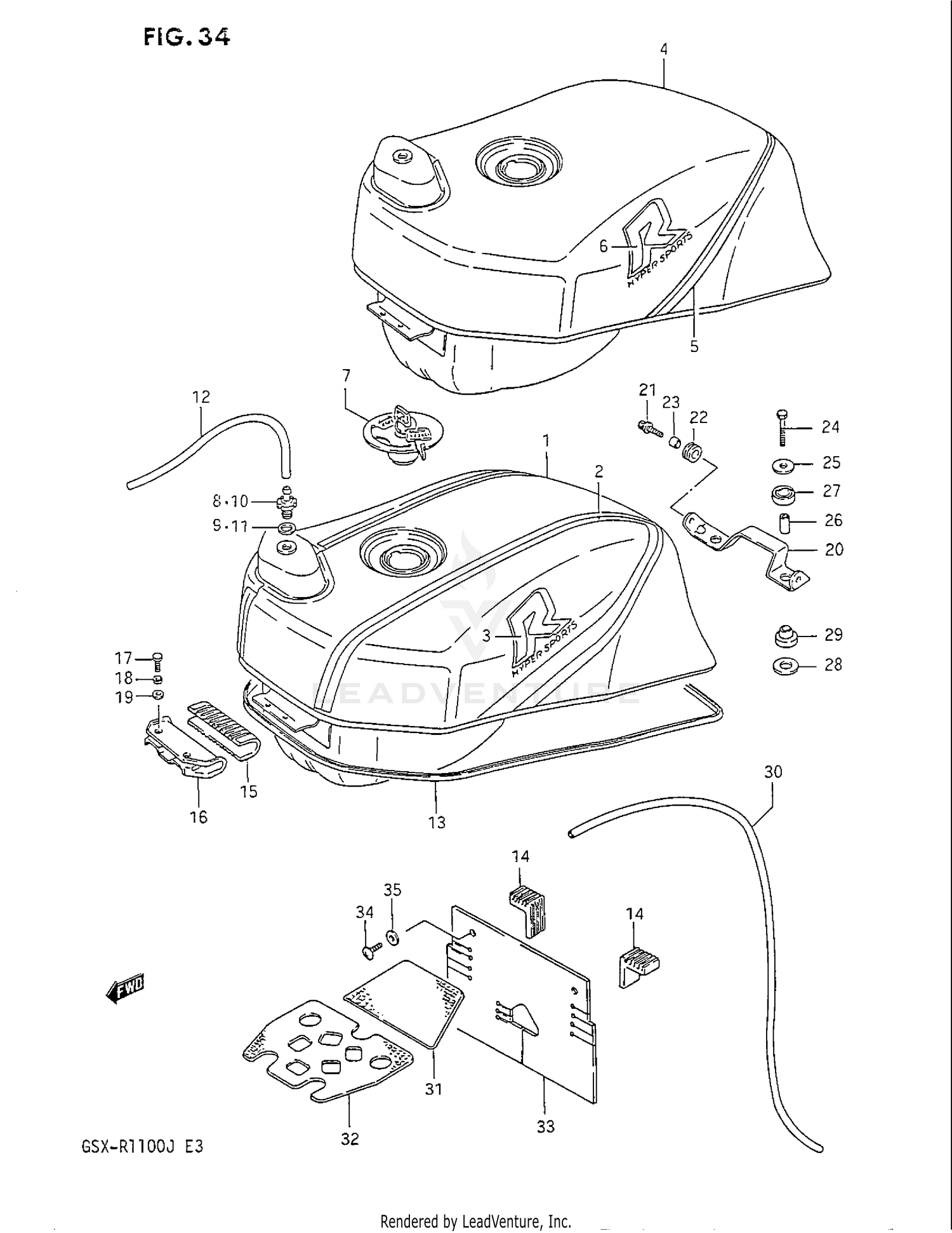 FUEL TANK (MODEL G/H)