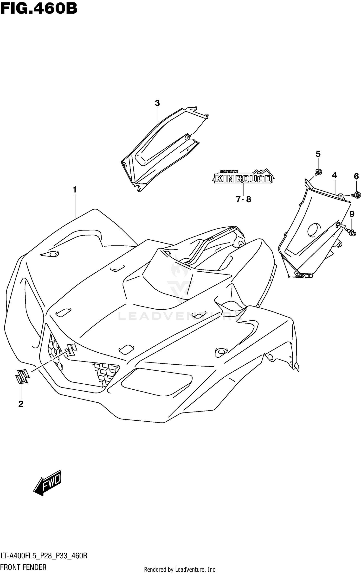 FRONT FENDER (LT-A400FL5 P33)