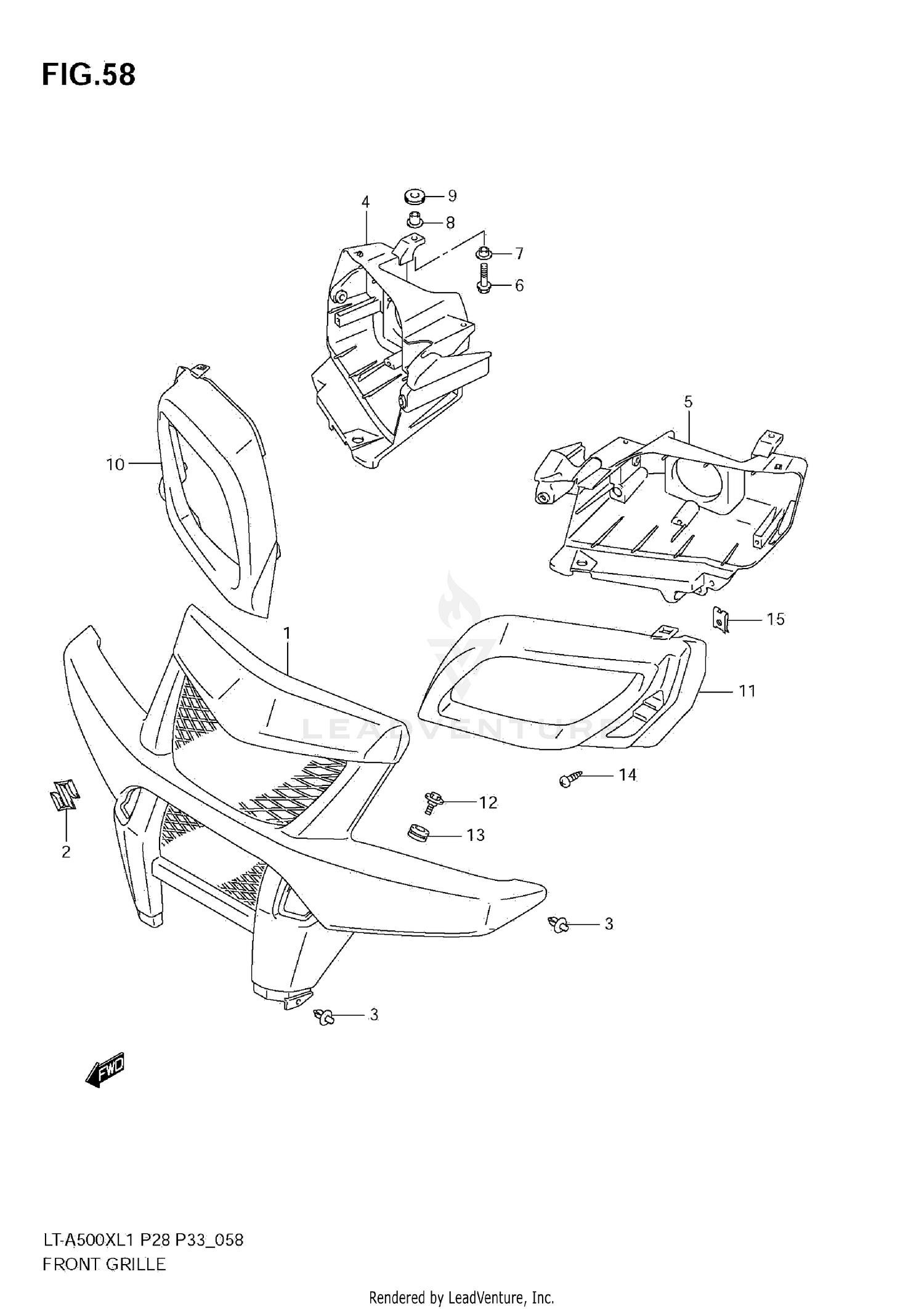FRONT GRILLE (LT-A500X L1 E28)