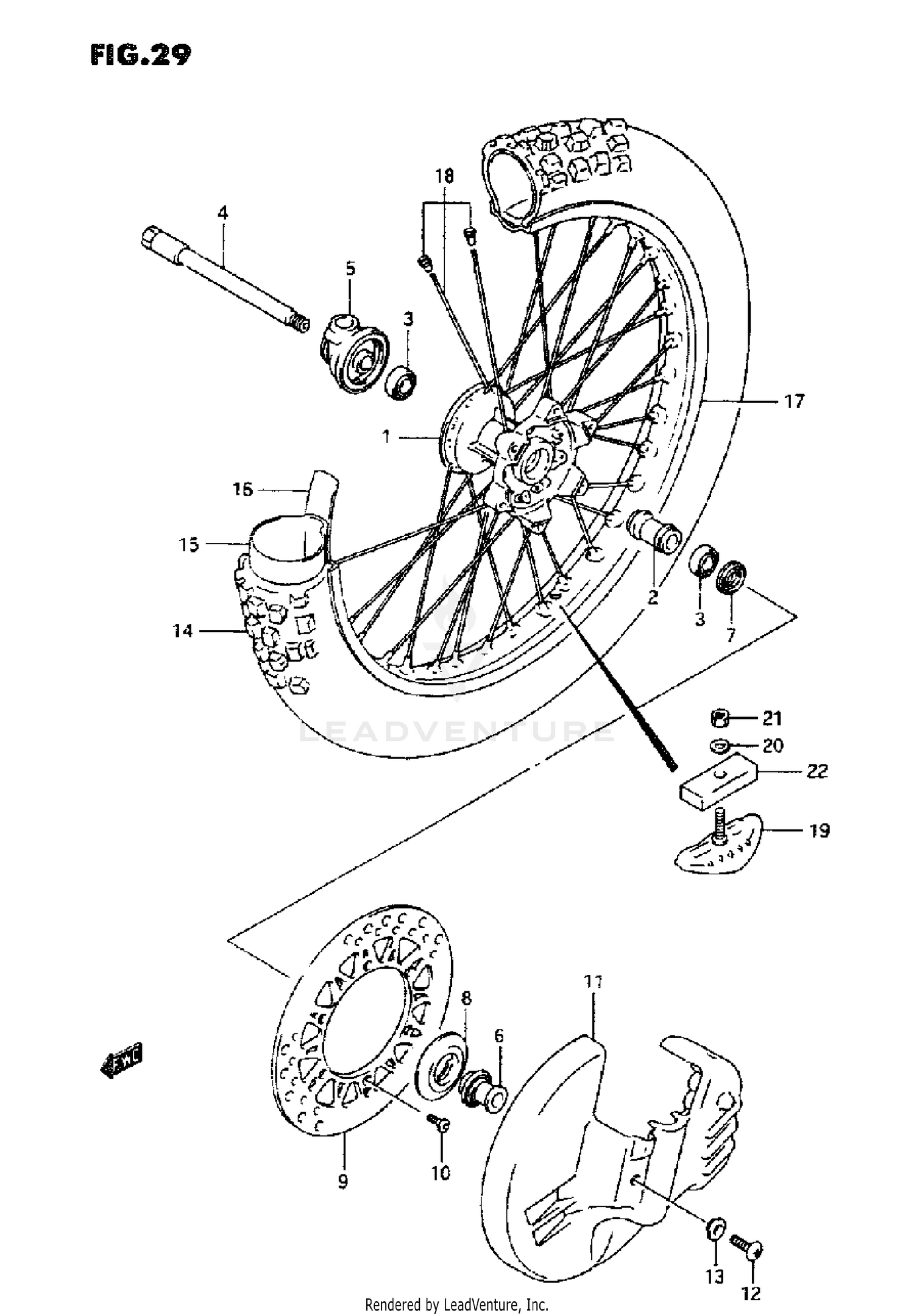 FRONT WHEEL (MODEL K/L)