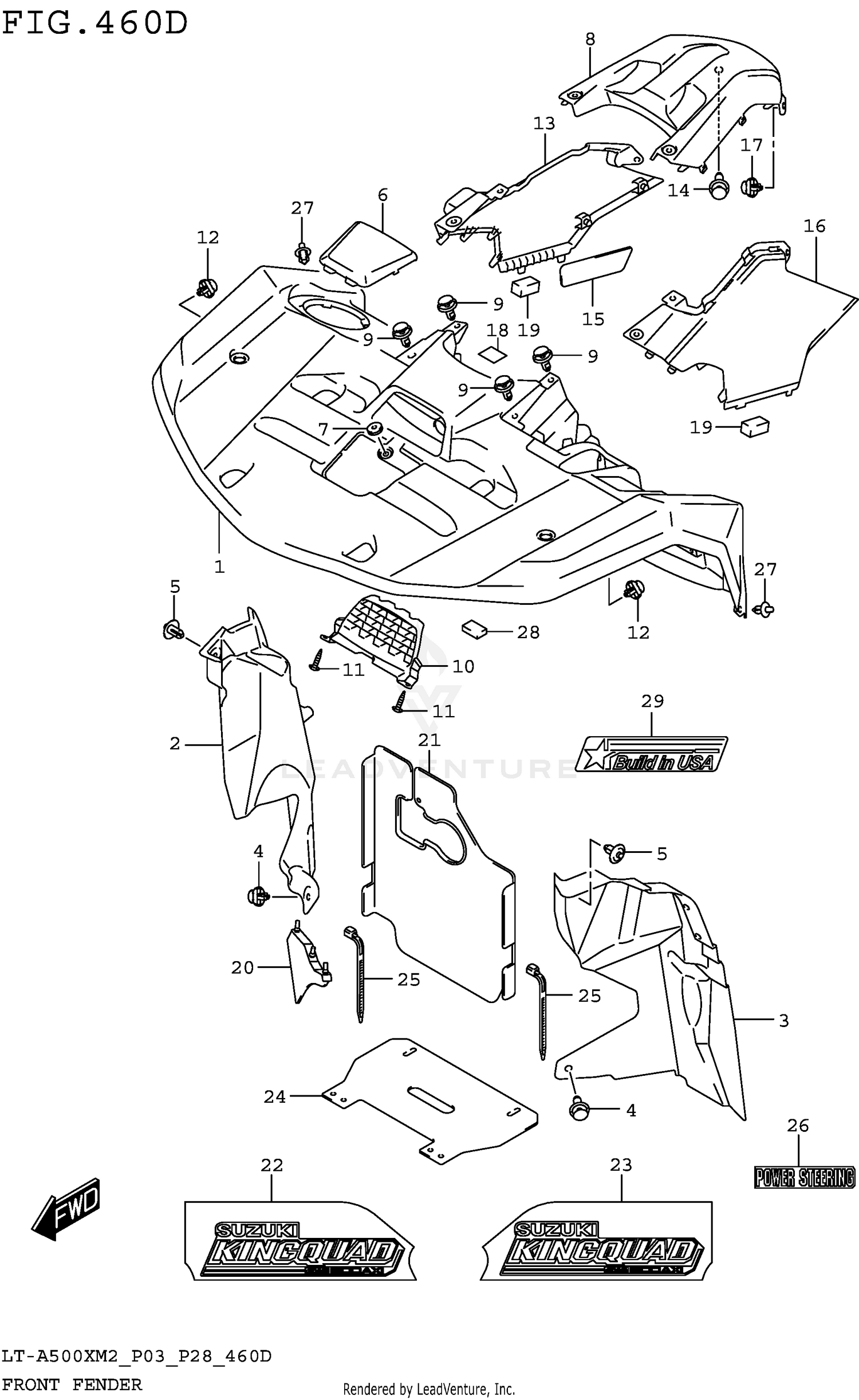 FRONT FENDER (LT-A500XPM2 P03)