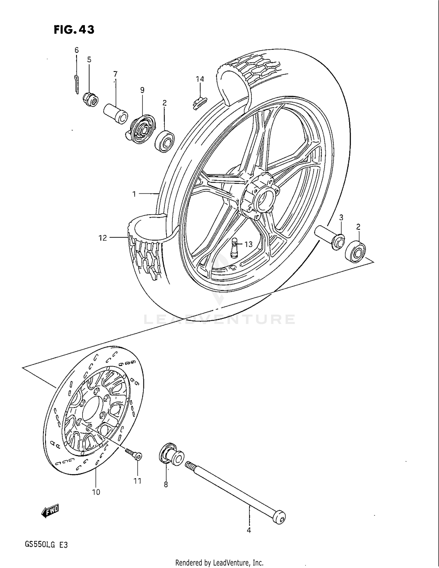 FRONT WHEEL (MODEL G)