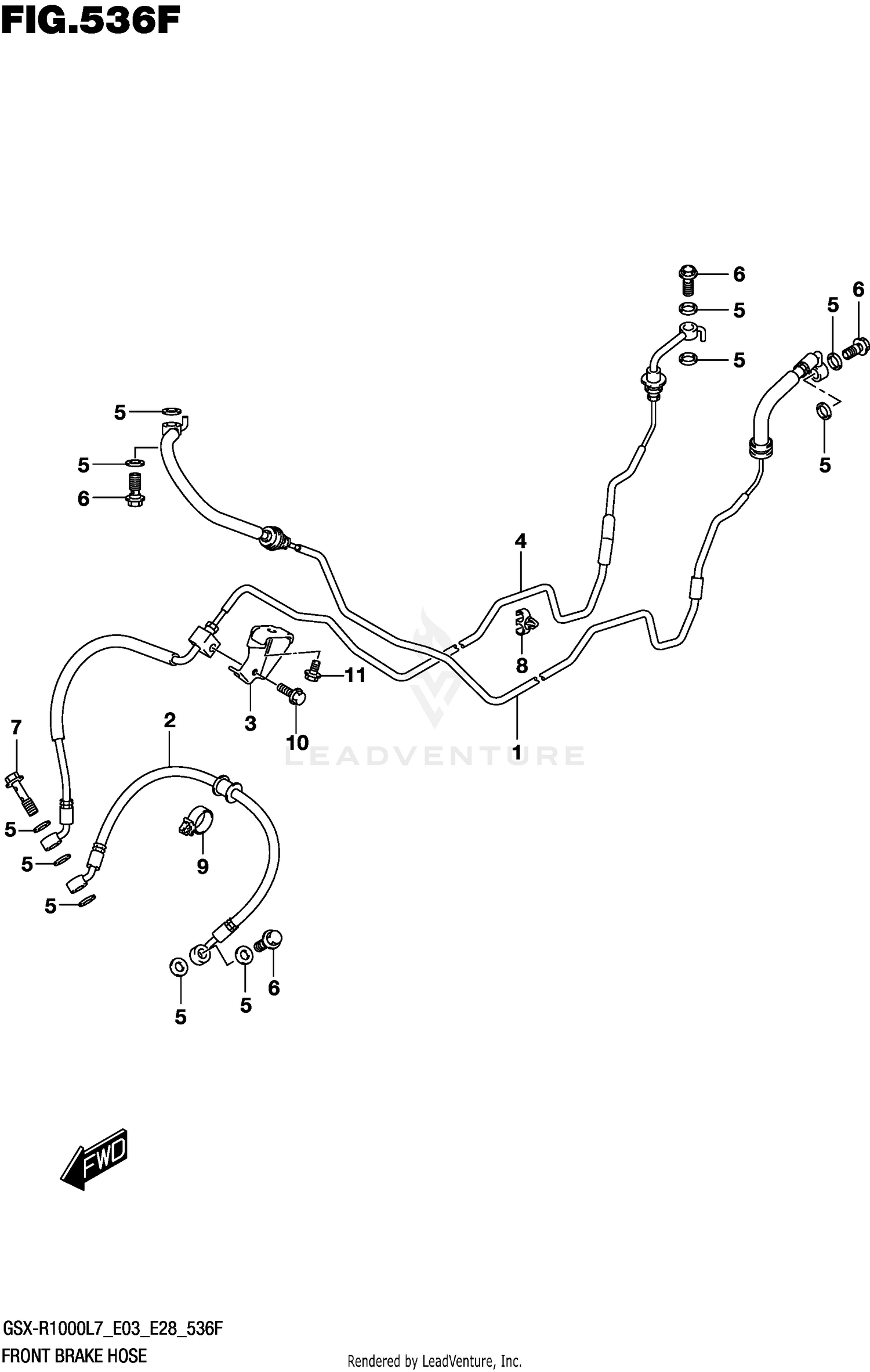 FRONT BRAKE HOSE (GSX-R1000AL7 E33)
