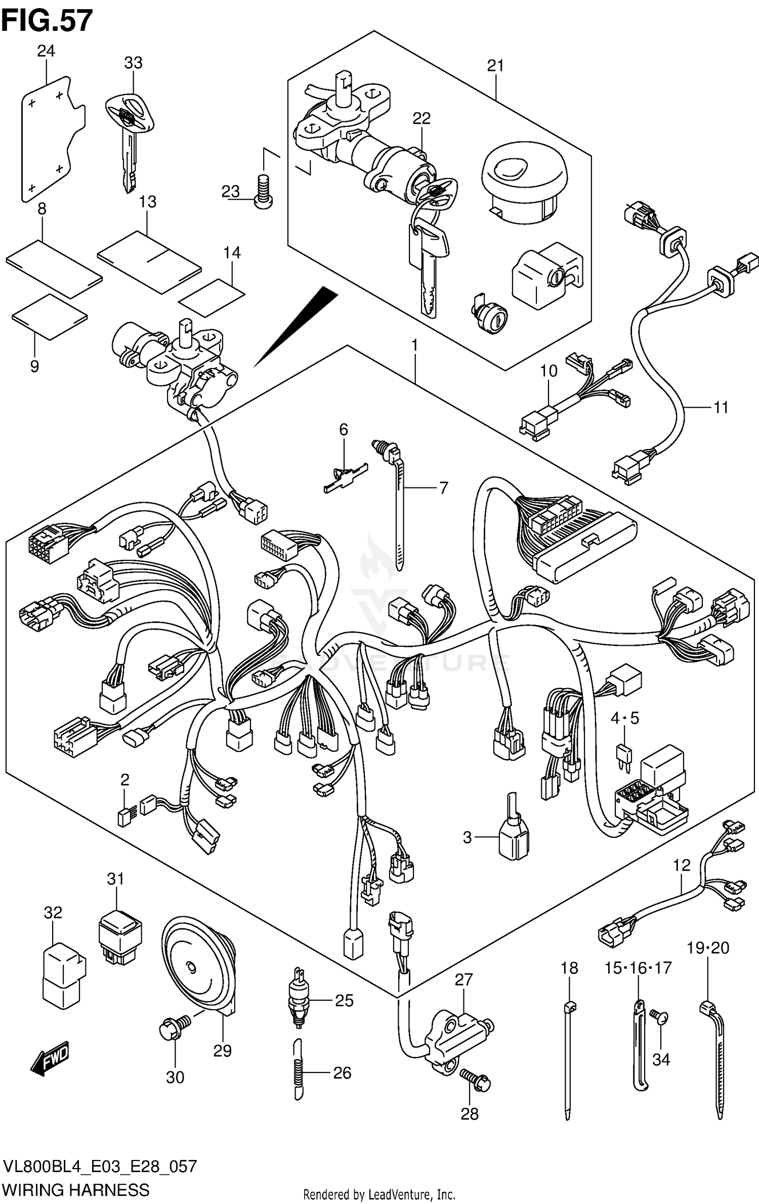 WIRING HARNESS (VL800BL4 E33)