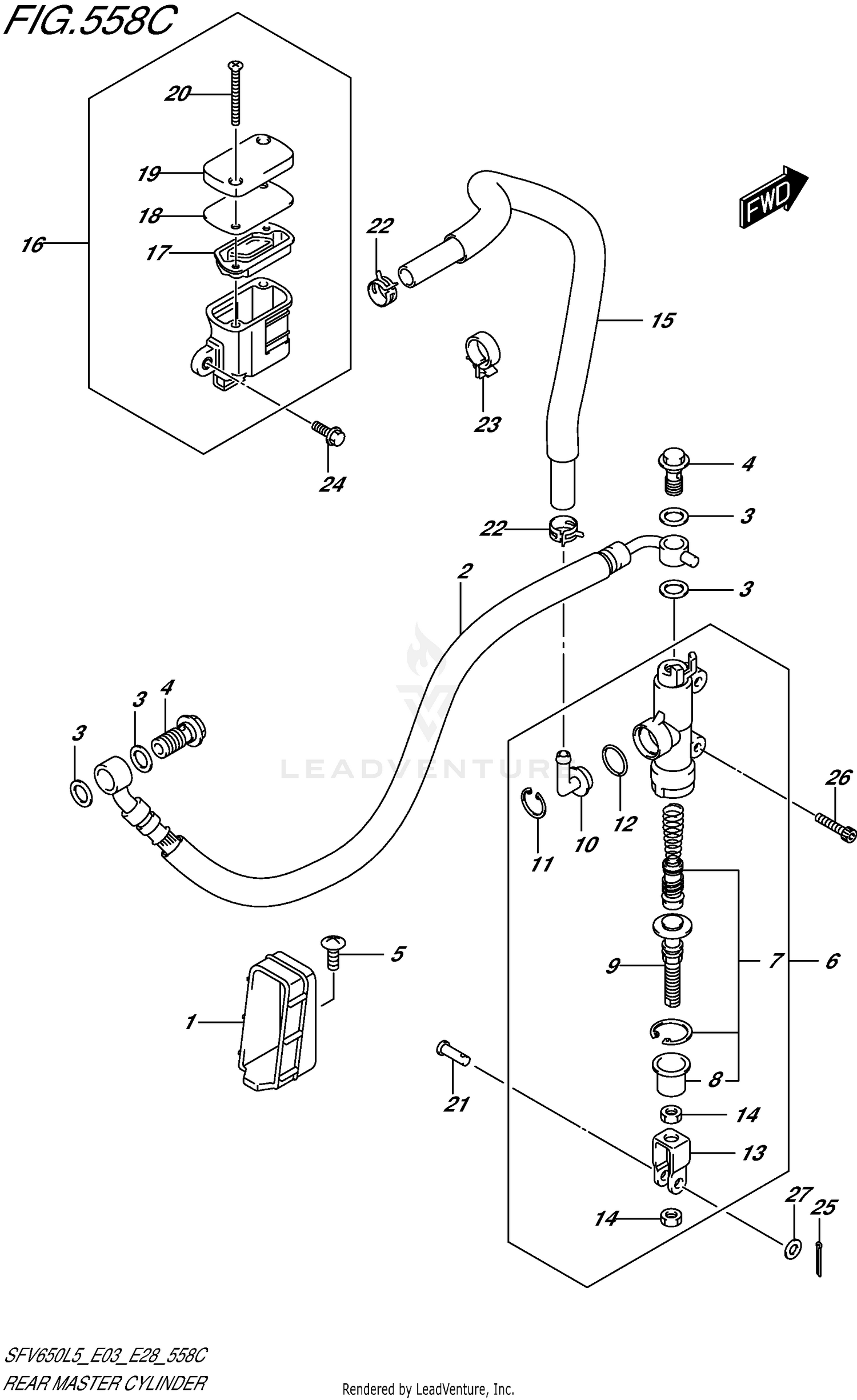 REAR MASTER CYLINDER (SFV650L5 E33)