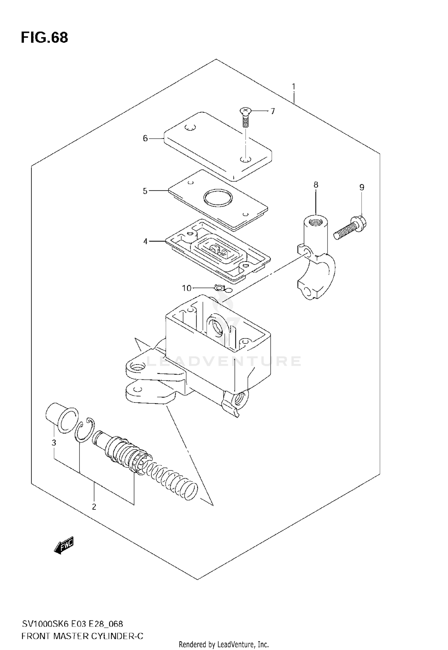 FRONT MASTER CYLINDER (SV1000K6) NOT FOR US MARKET