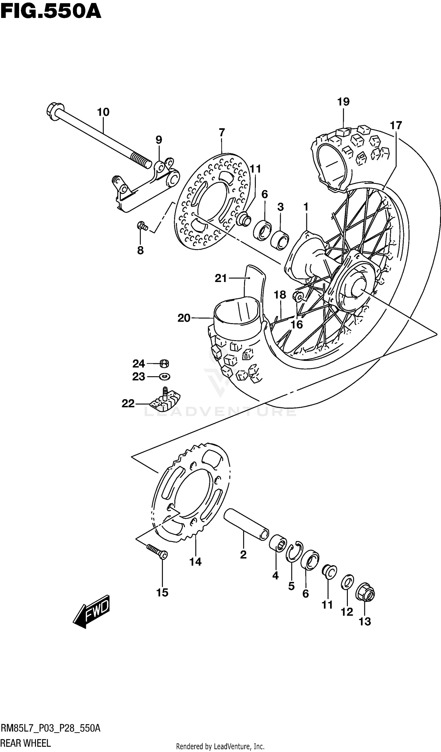 REAR WHEEL (RM85L7 P03)