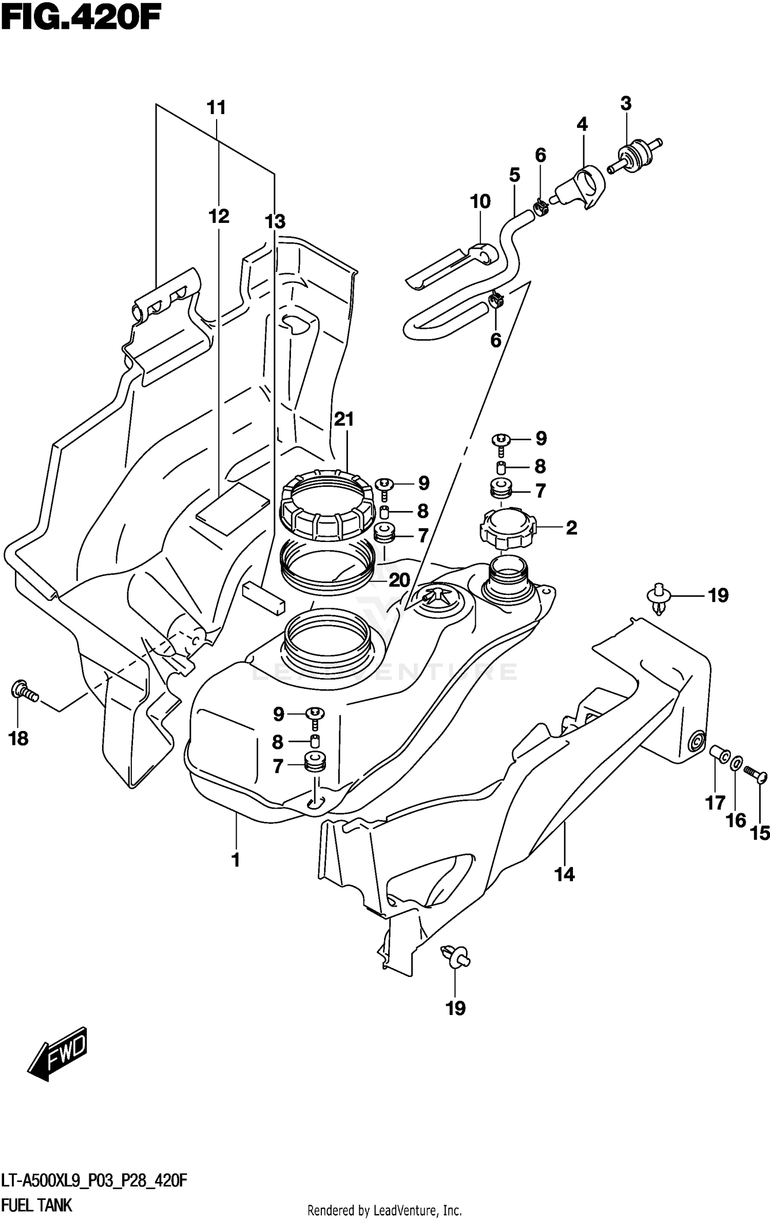 FUEL TANK (LT-A500XPL9 P33)
