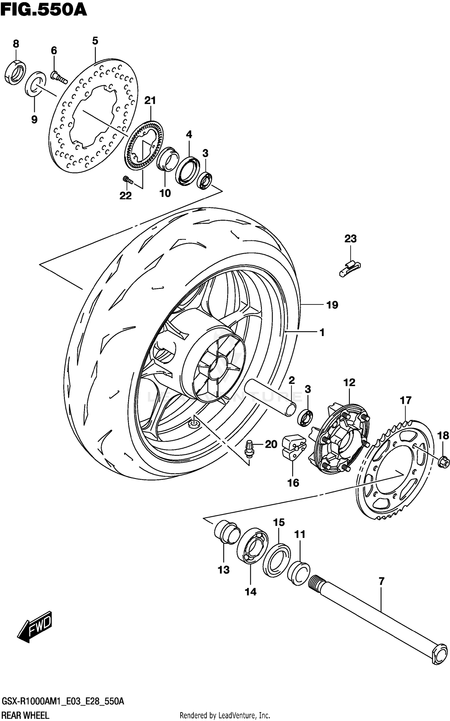 REAR WHEEL (GSX-R1000A)