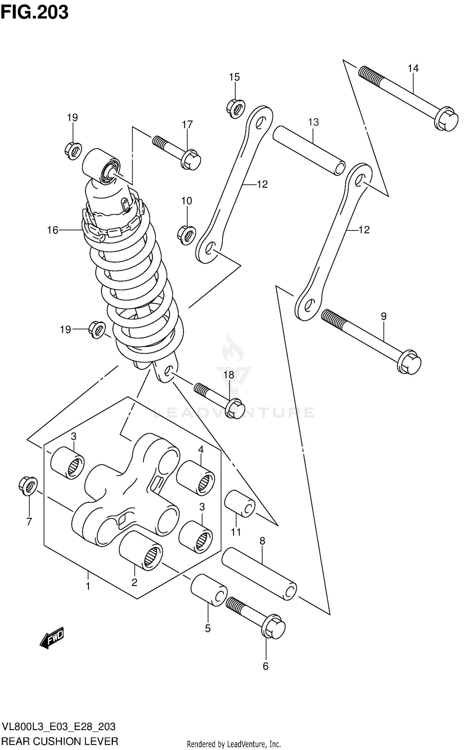 REAR CUSHION LEVER (VL800L3 E03)
