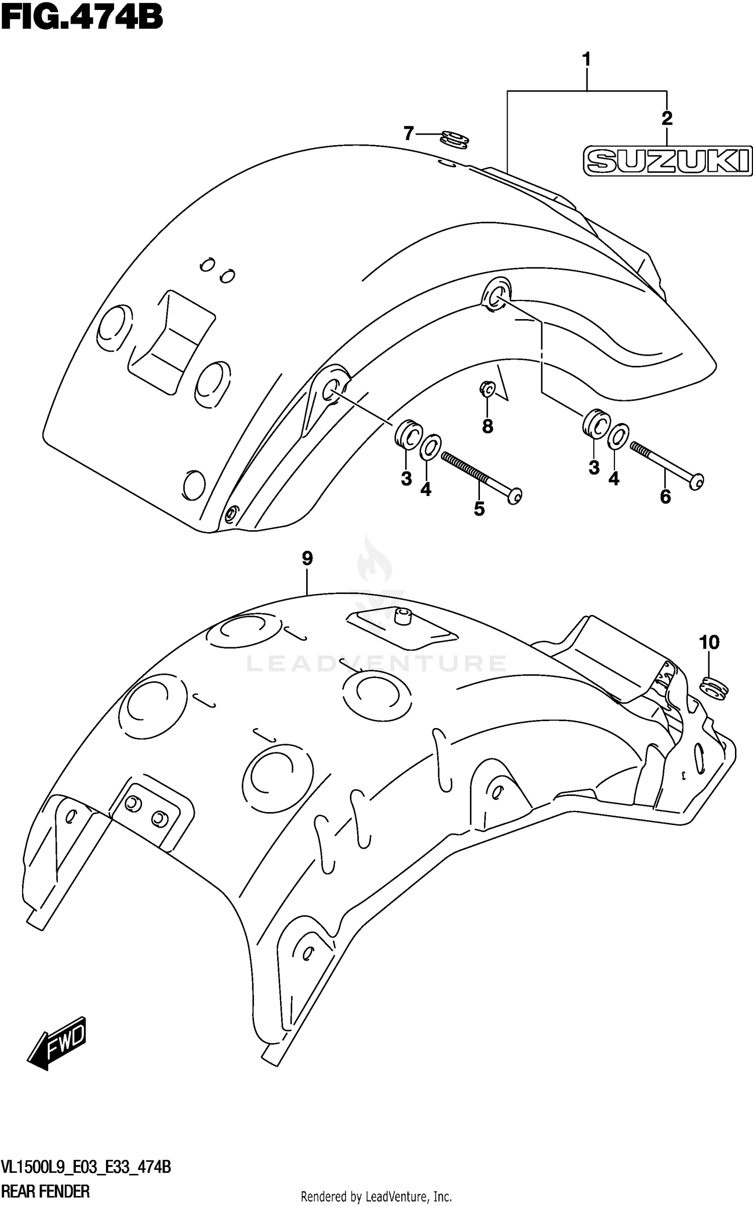 REAR FENDER (VL1500BL9 E33)