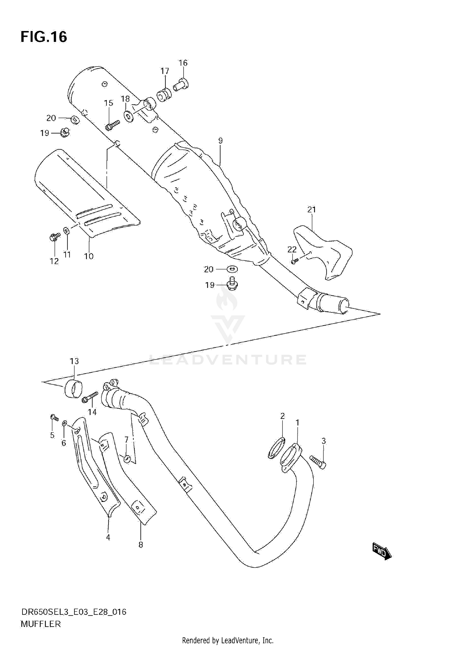 MUFFLER (DR650SEL3 E28)