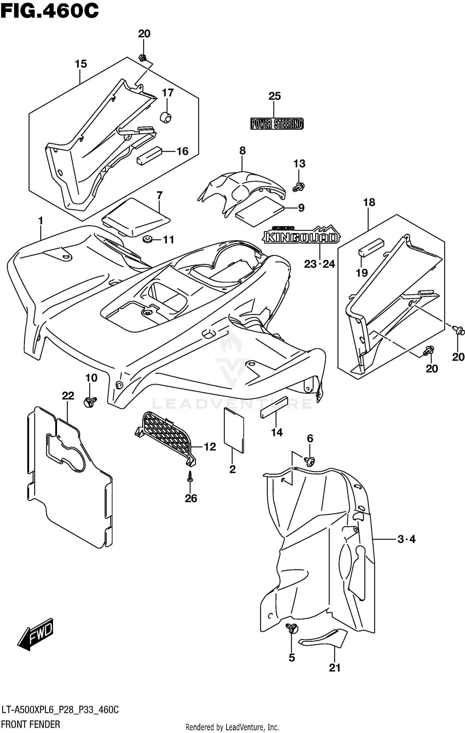 FRONT FENDER (LT-A500XPZL6 P28)