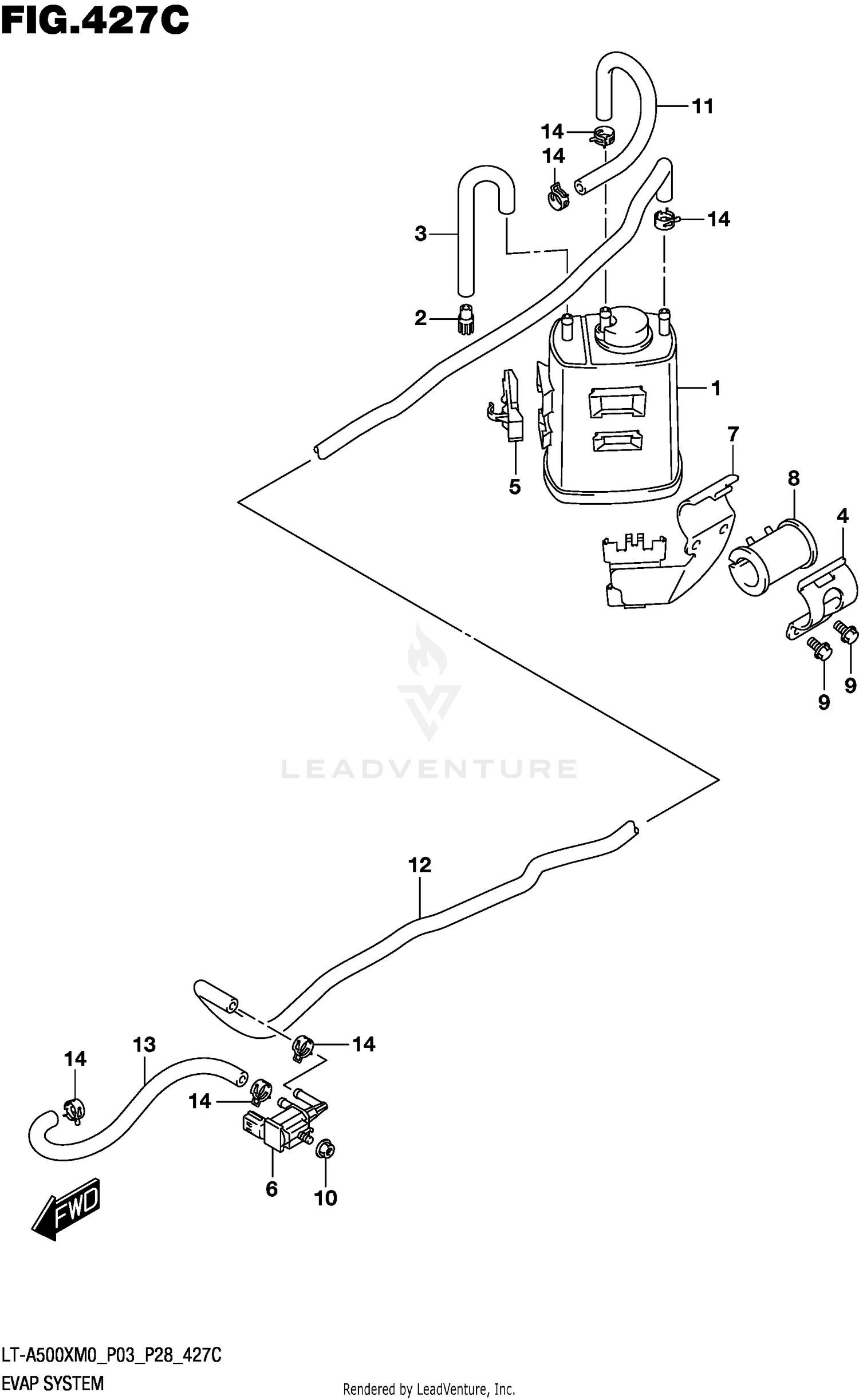 EVAP SYSTEM (LT-A500XPZM0 P33)