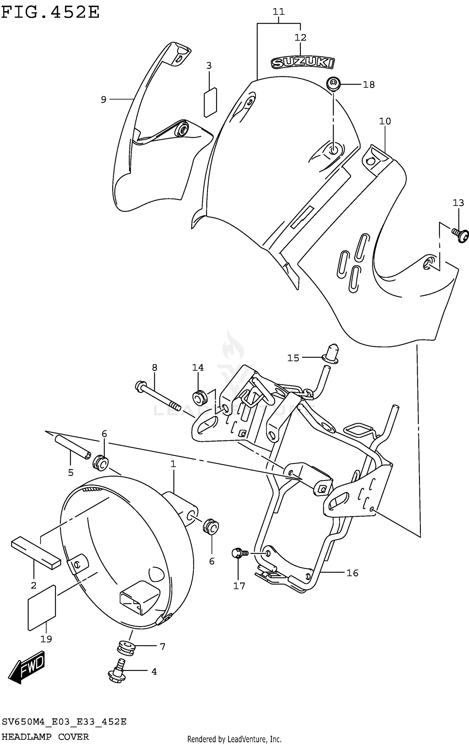 HEADLAMP COVER (SV650XAM4 E28)